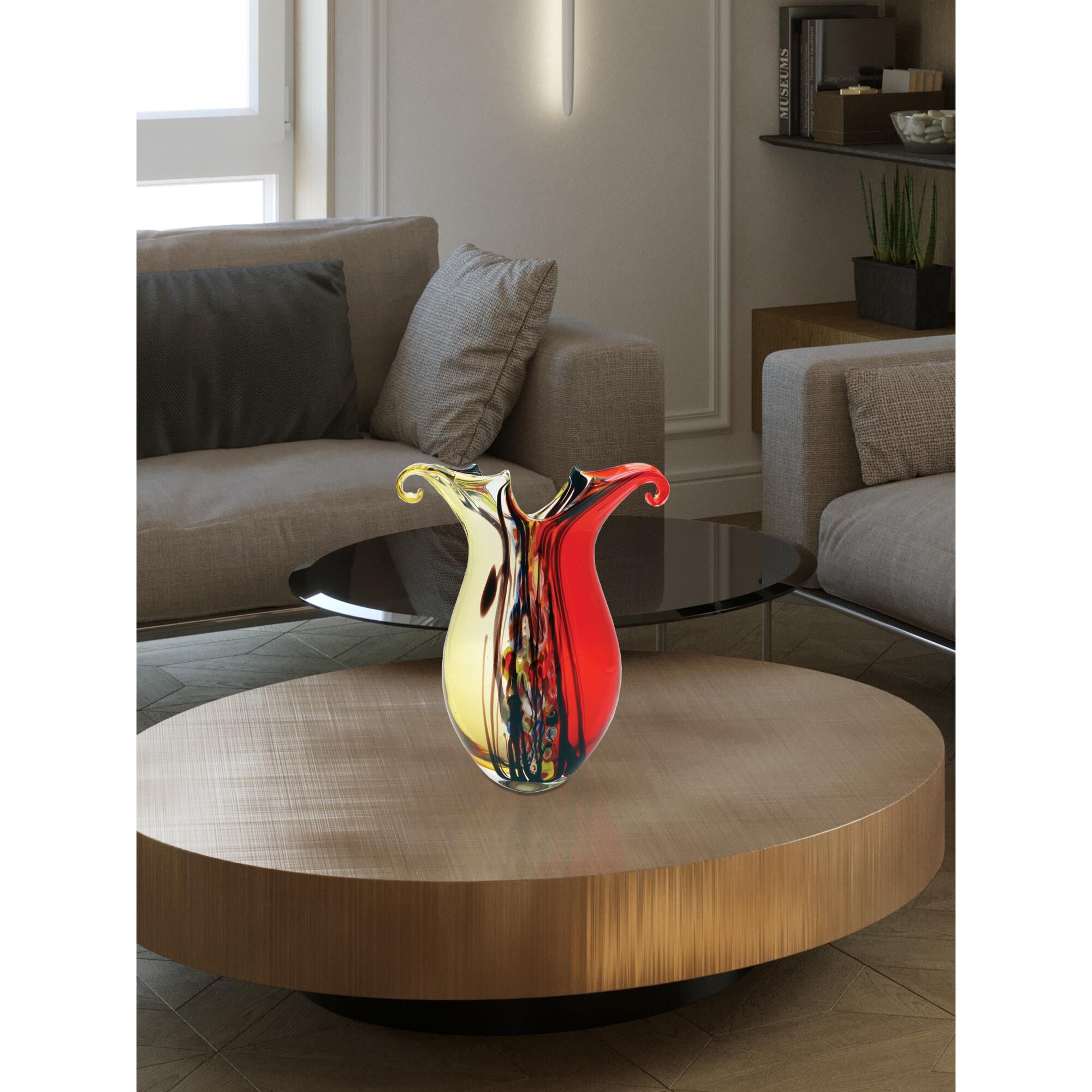 Shown in Handblown Multicolored Glass finish