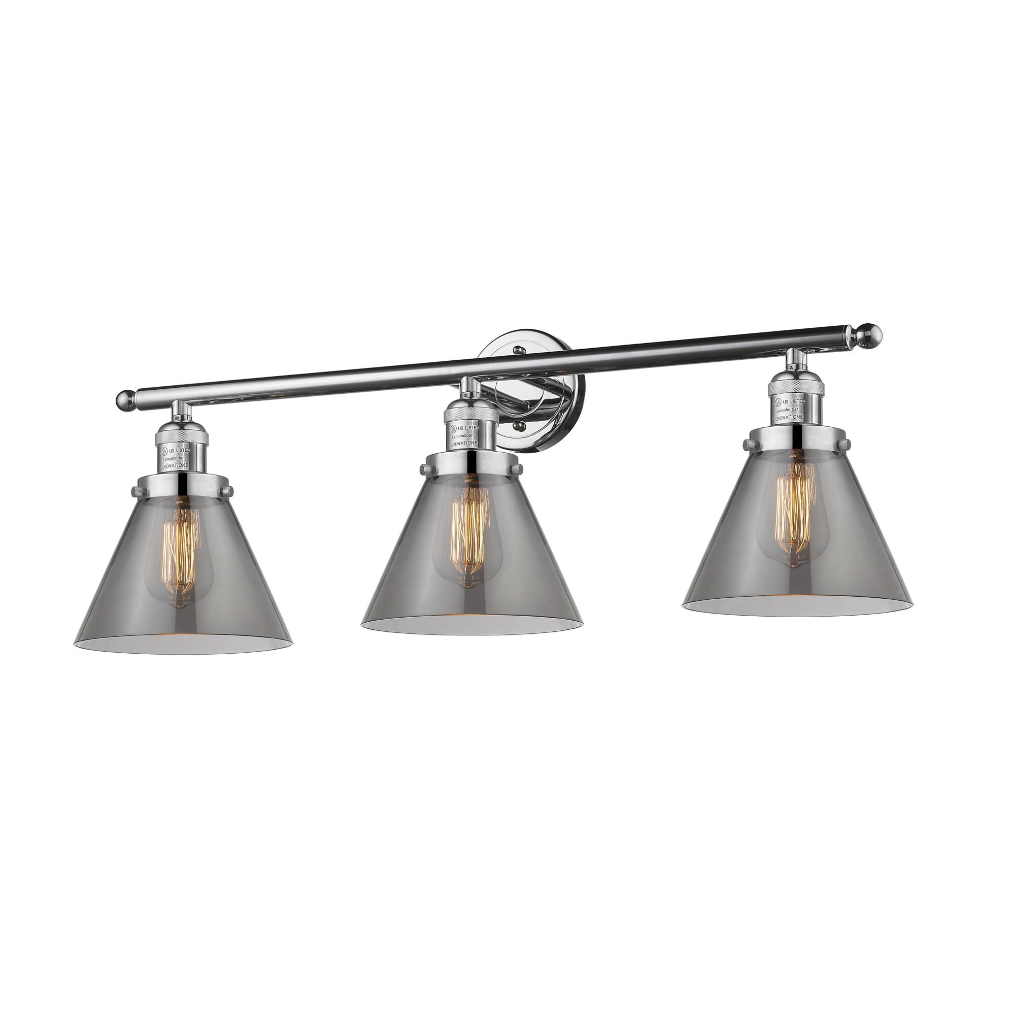 Shown in Polished Chrome finish and Smoked glass