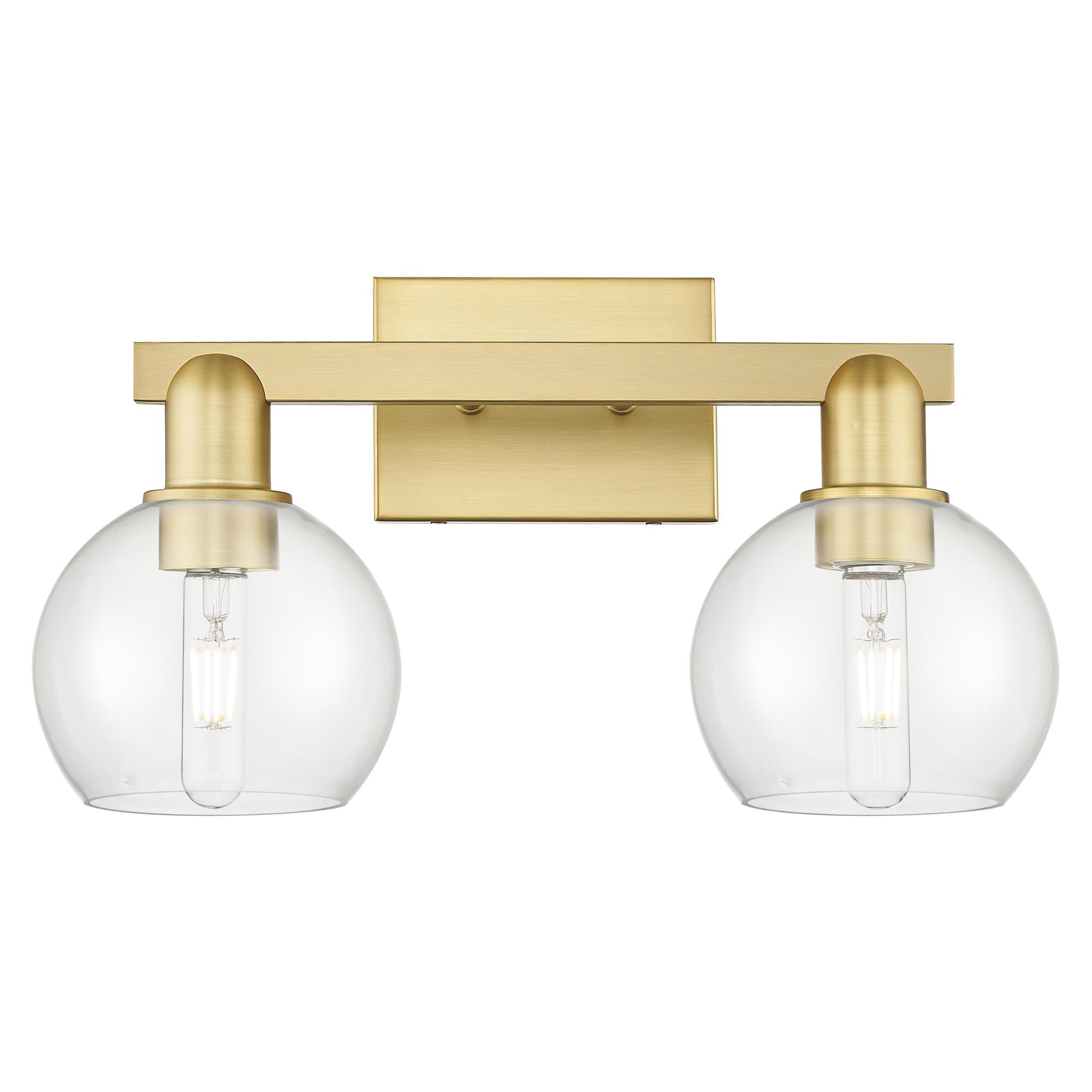 Shown in Satin Gold finish and Clear glass