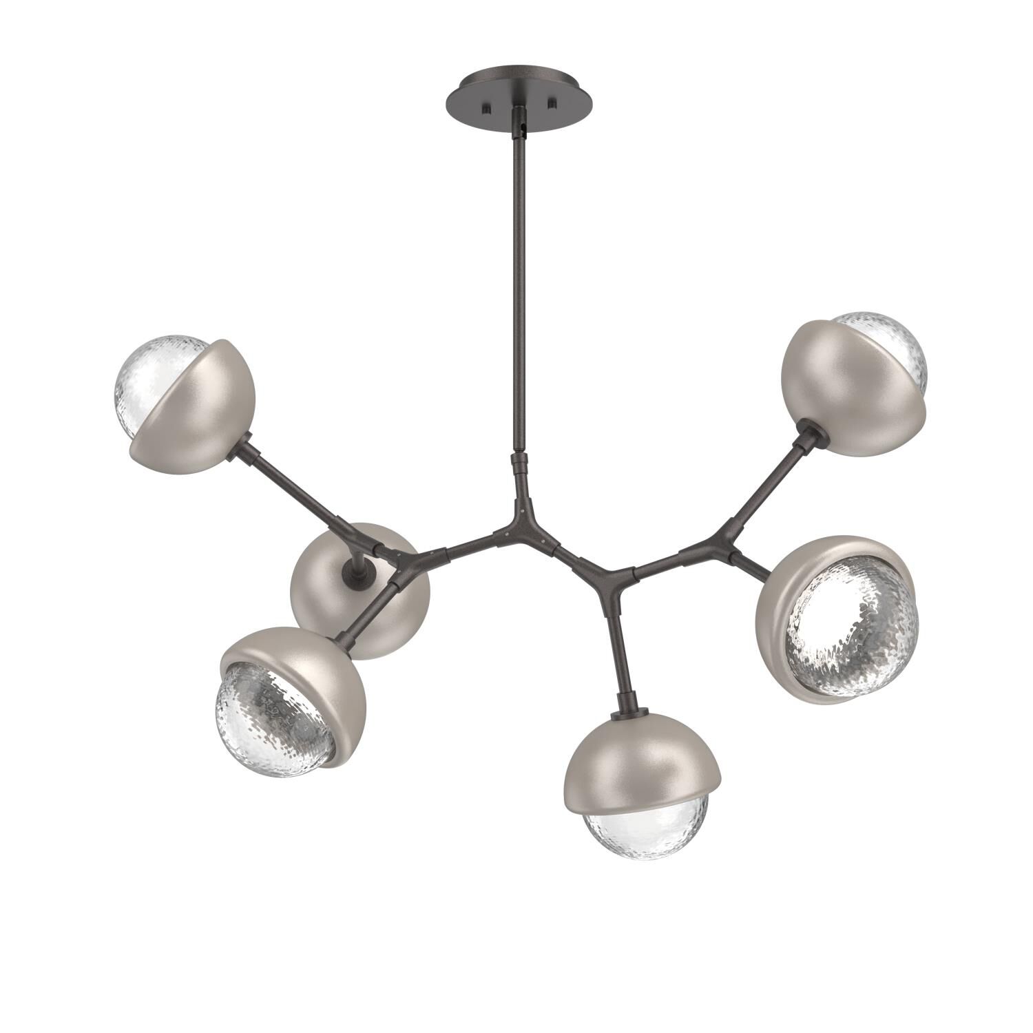 Shown in Graphite finish and Clear glass and Beige Silver accent