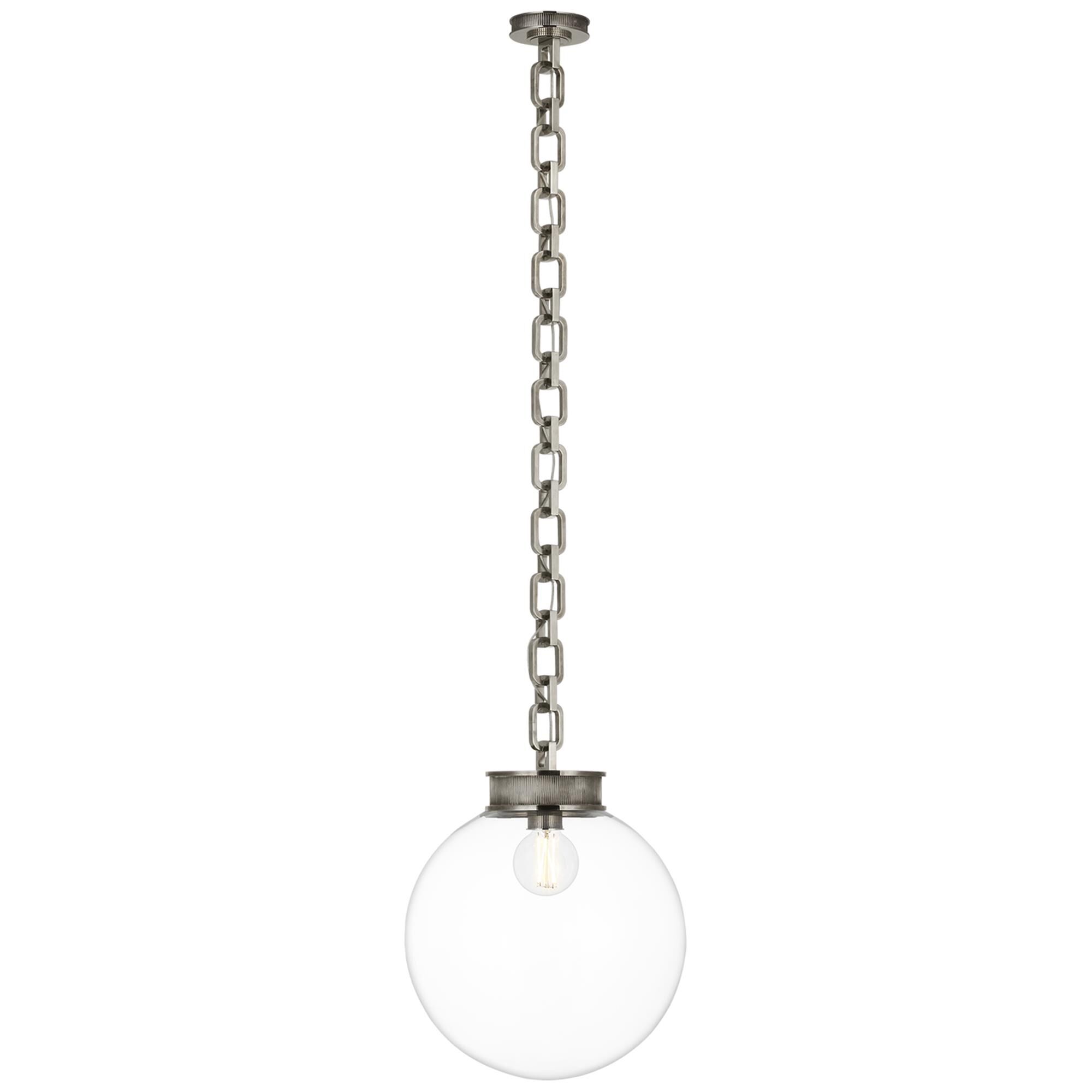 Shown in Pewter finish and Clear glass