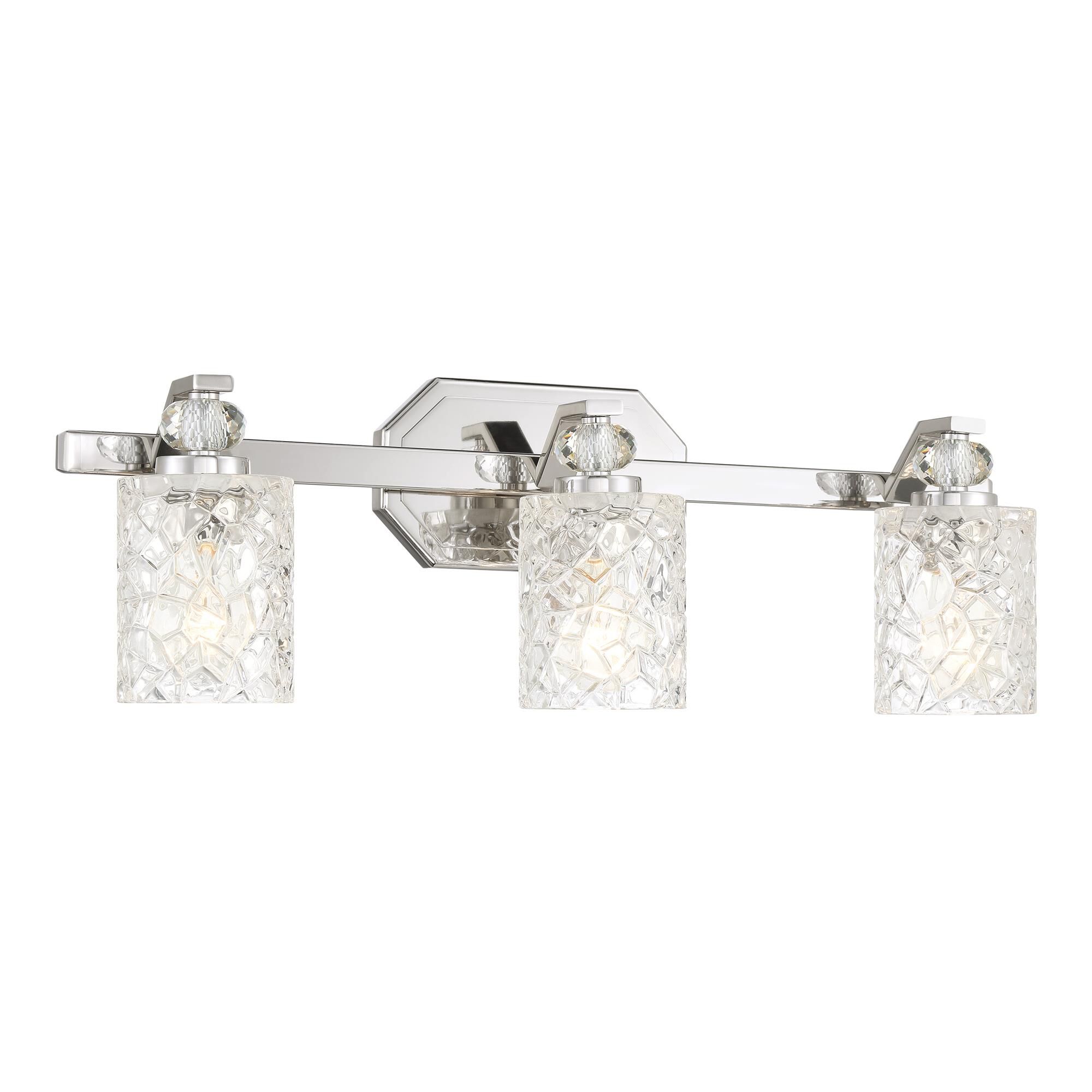 Shown in Chrome finish and Clear glass