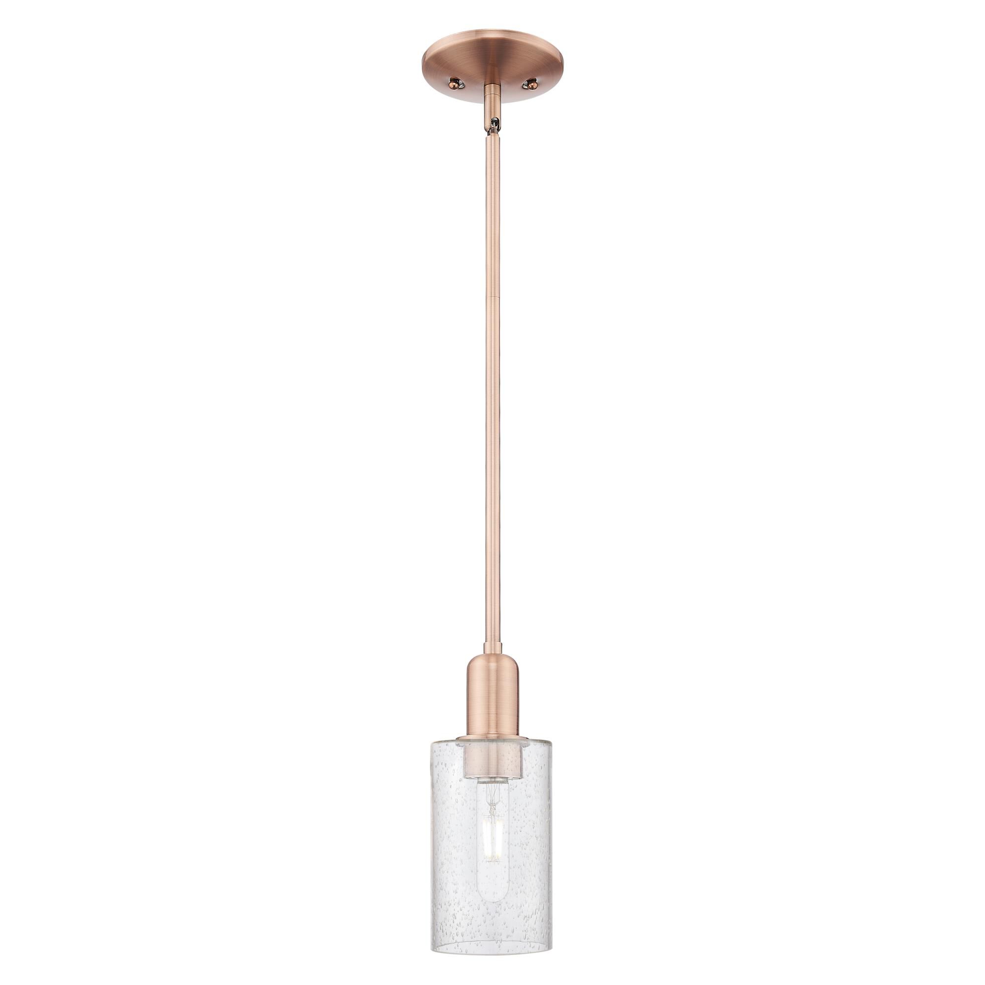 Shown in Antique Copper finish and Seedy glass