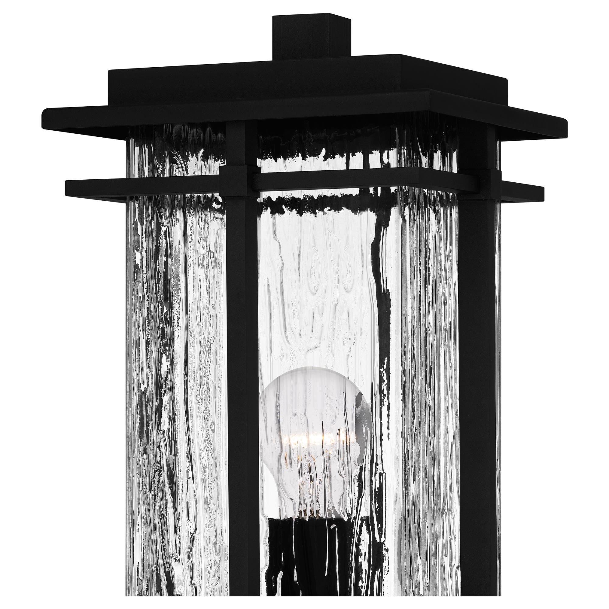 Shown in Earth Black finish and Clear Textured Glass shade