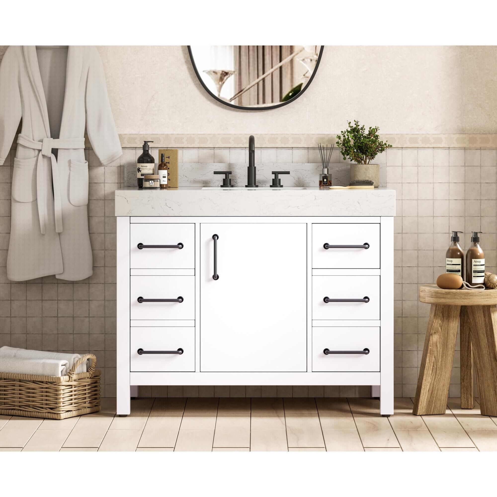 Shown in White finish