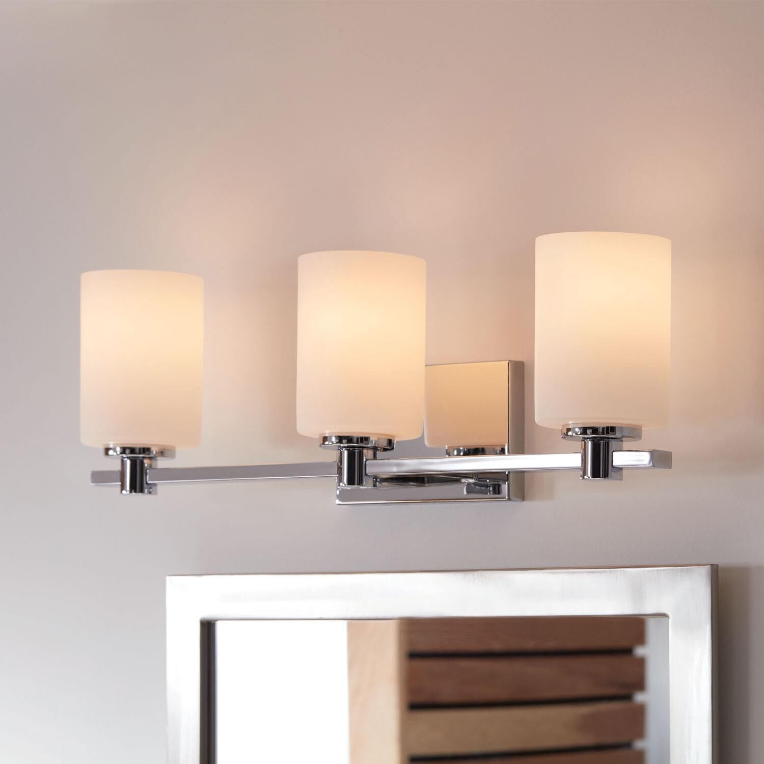 Shown in Chrome finish and Etched Opal glass