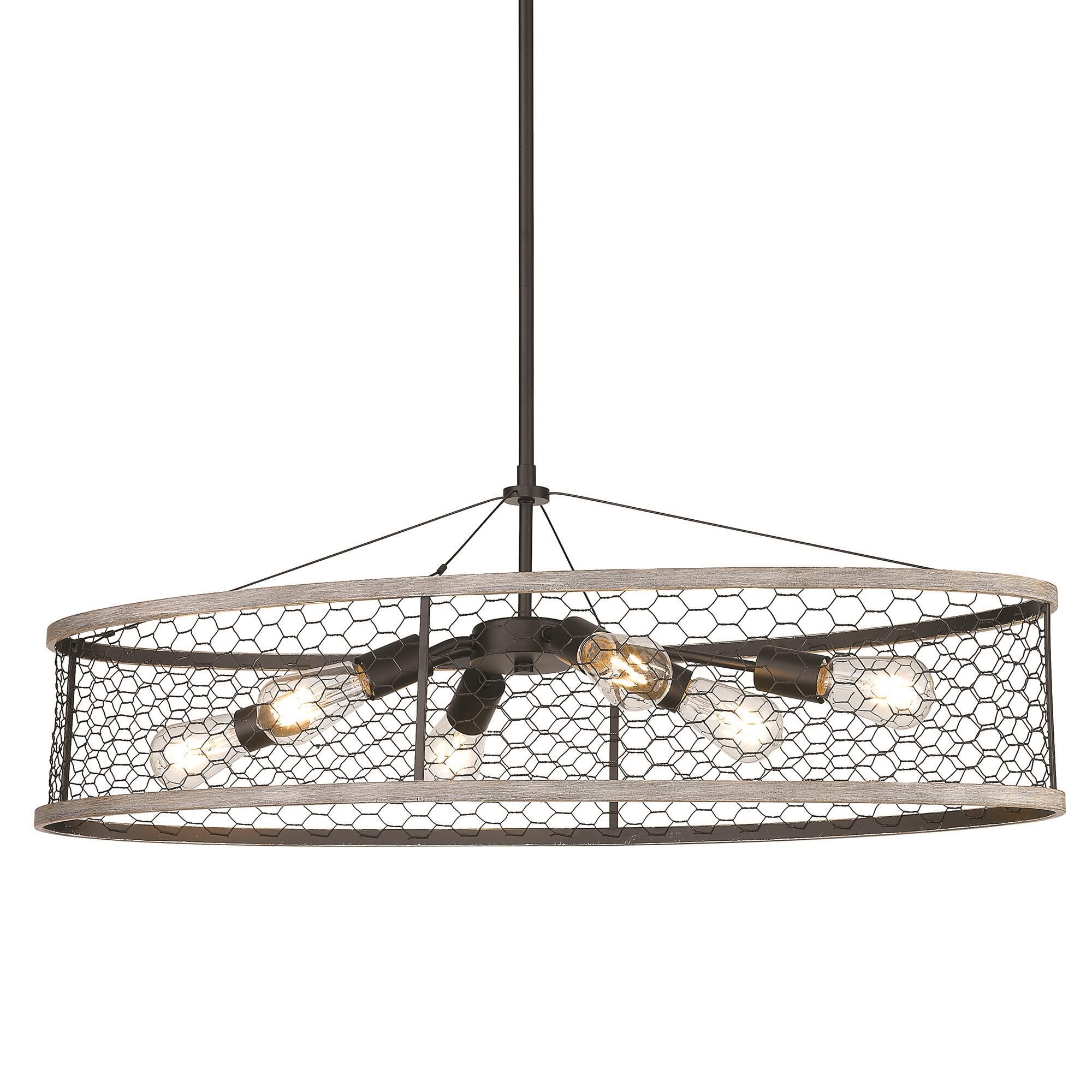 Bailey 36 Inch 6 Light Linear Suspension Light by Golden Lighting