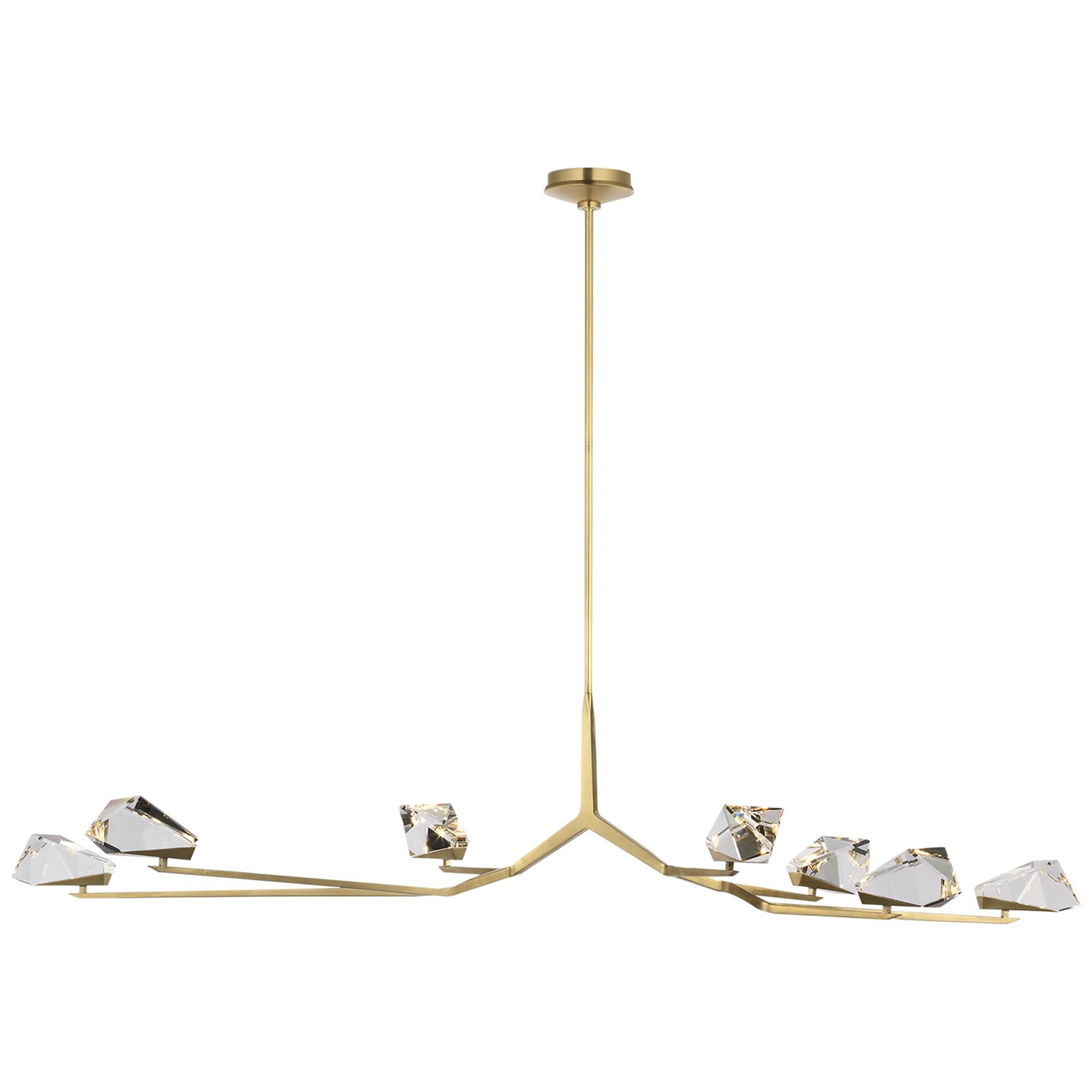 Shown in Natural Brass finish and Clear crystal