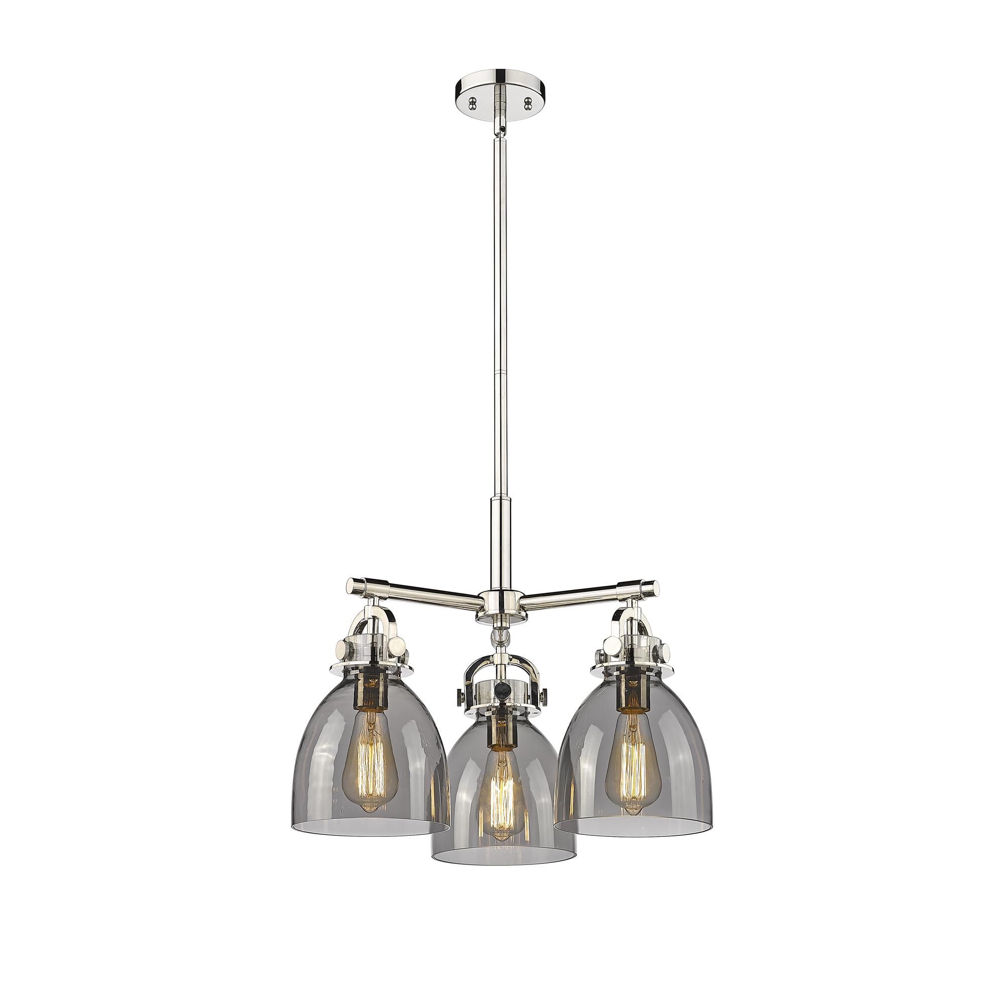 Shown in Polished Nickel finish and Plated Smoke glass