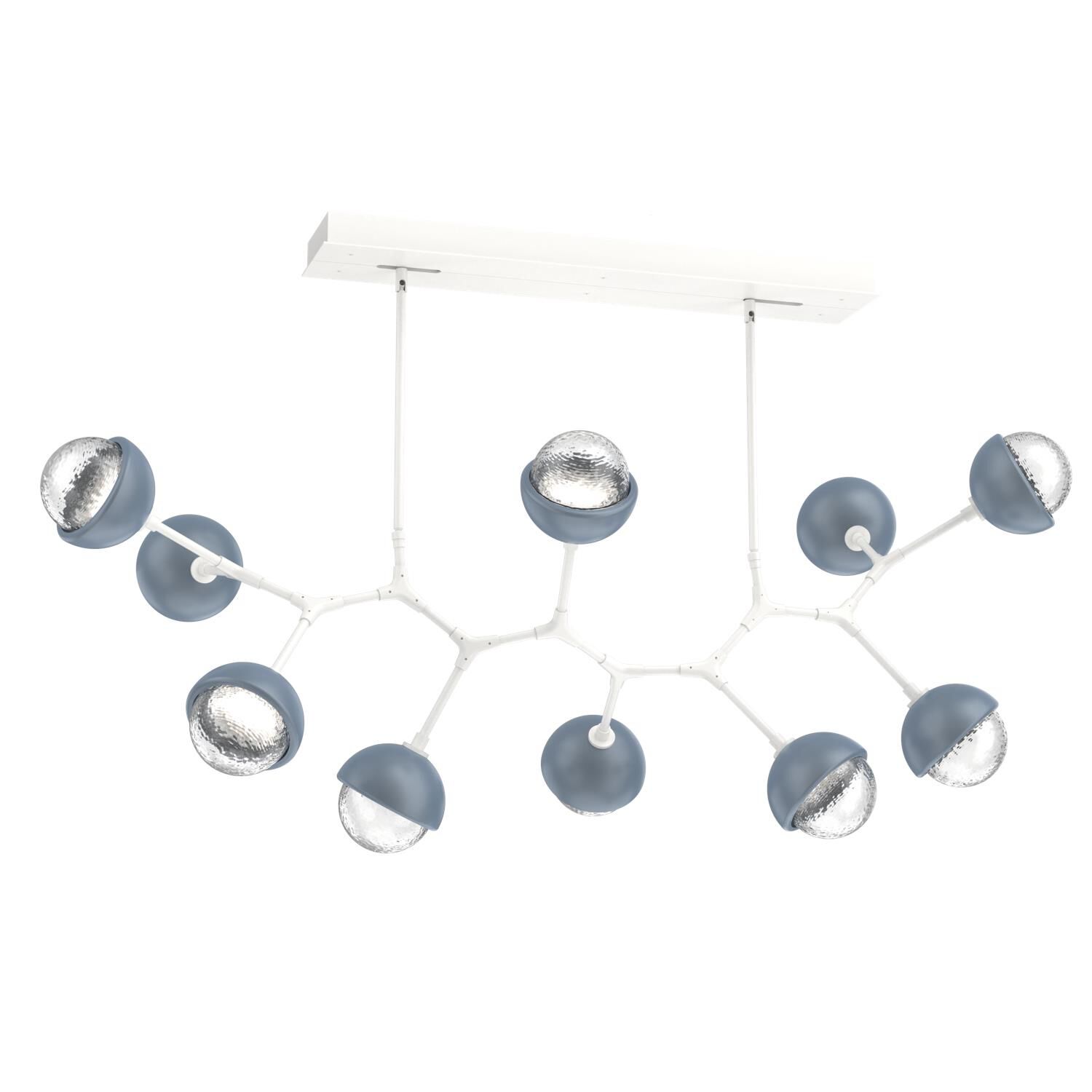Shown in Salt White finish and Clear glass and Poppy Blue accent