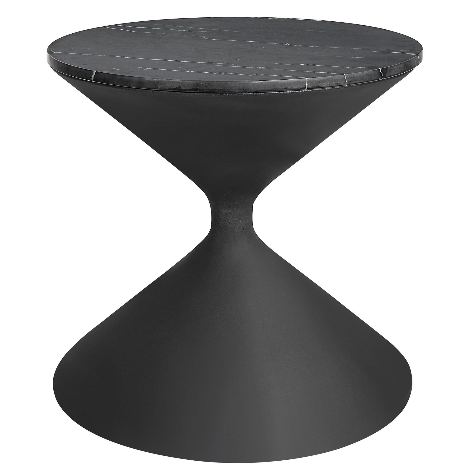 Shown in The Time's Up Table Brings Contemporary Flair To Your Space. The Modern Hourglass Shape Is Finished  finish