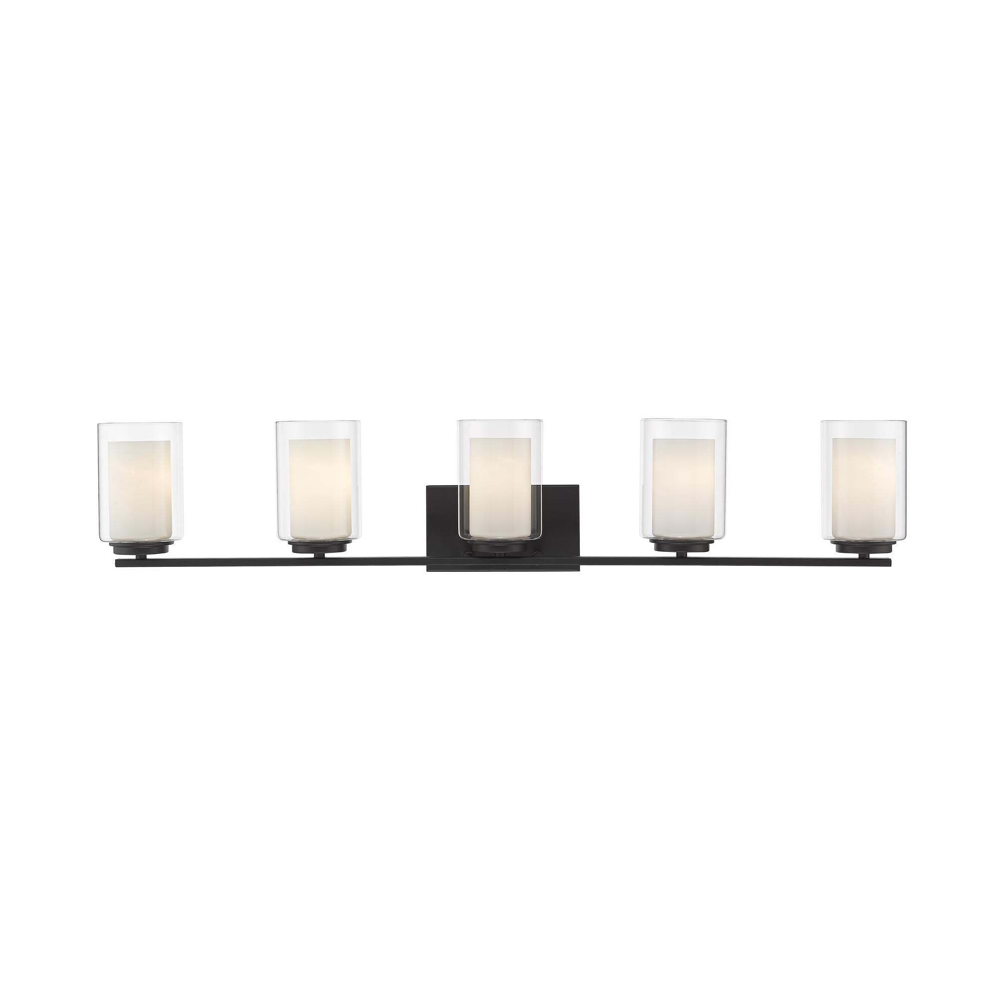 Shown in Matte Black finish and Glass shade