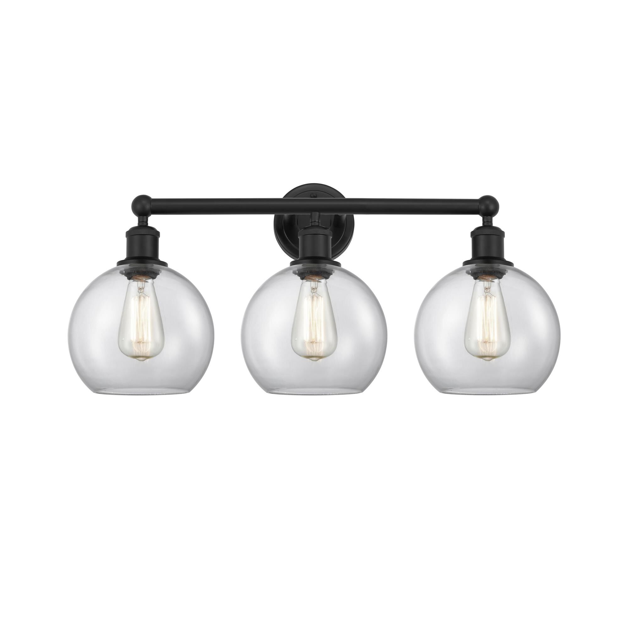 Shown in Matte Black finish and Clear glass