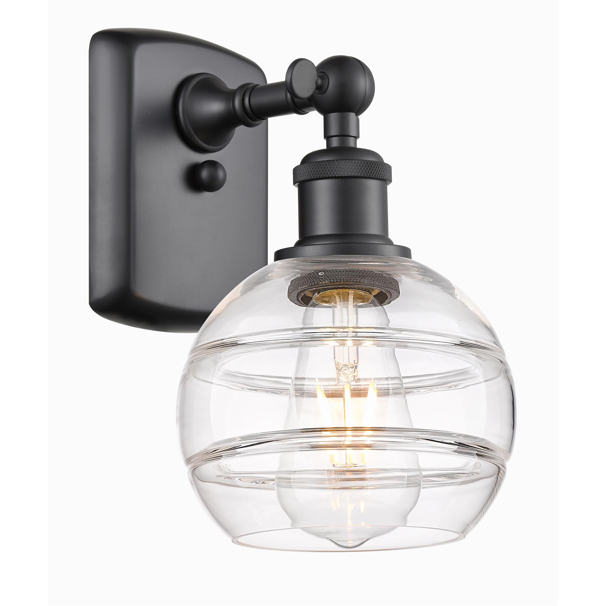 Shown in Matte Black finish and Clear glass