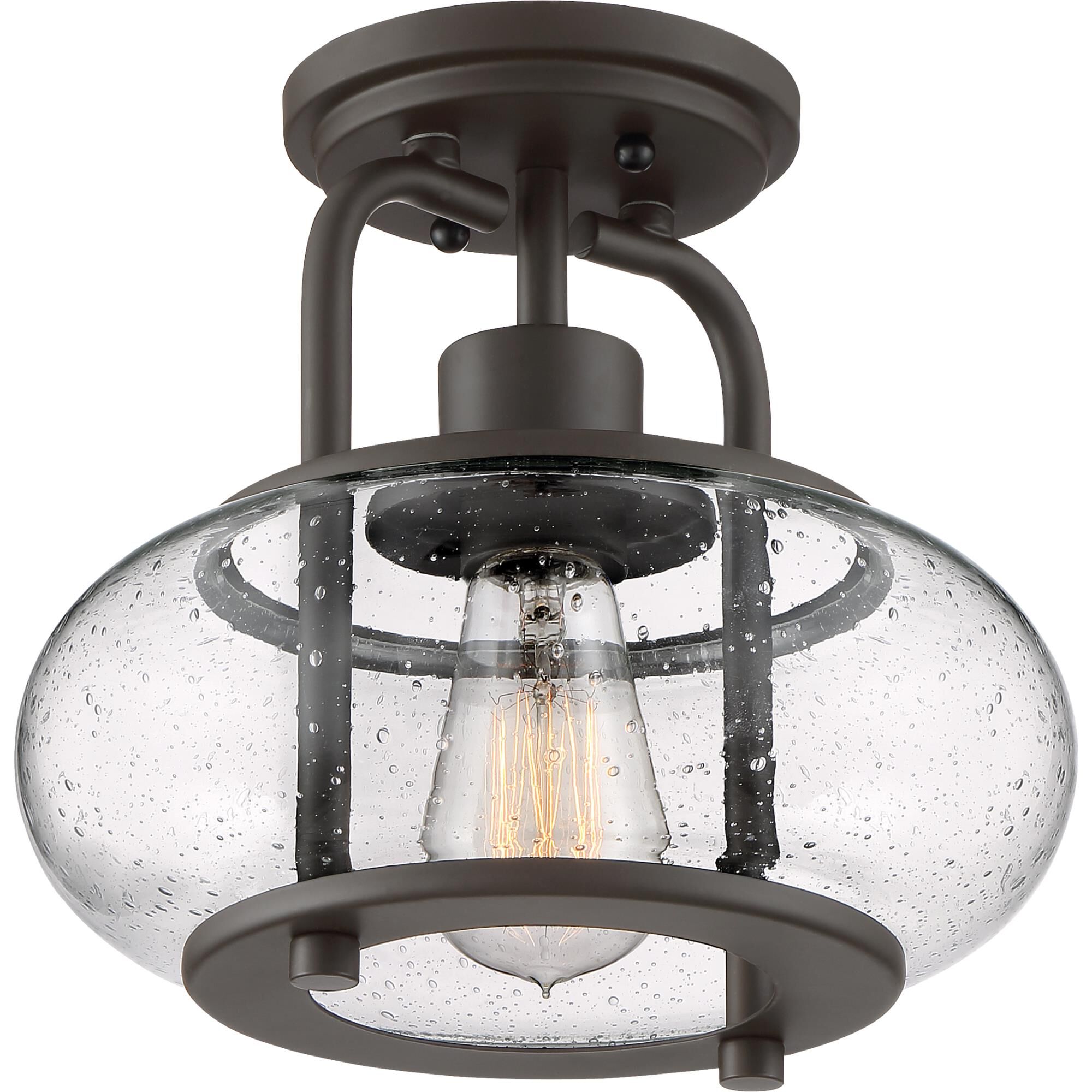 Shown in Old Bronze finish and Clear Seedy glass