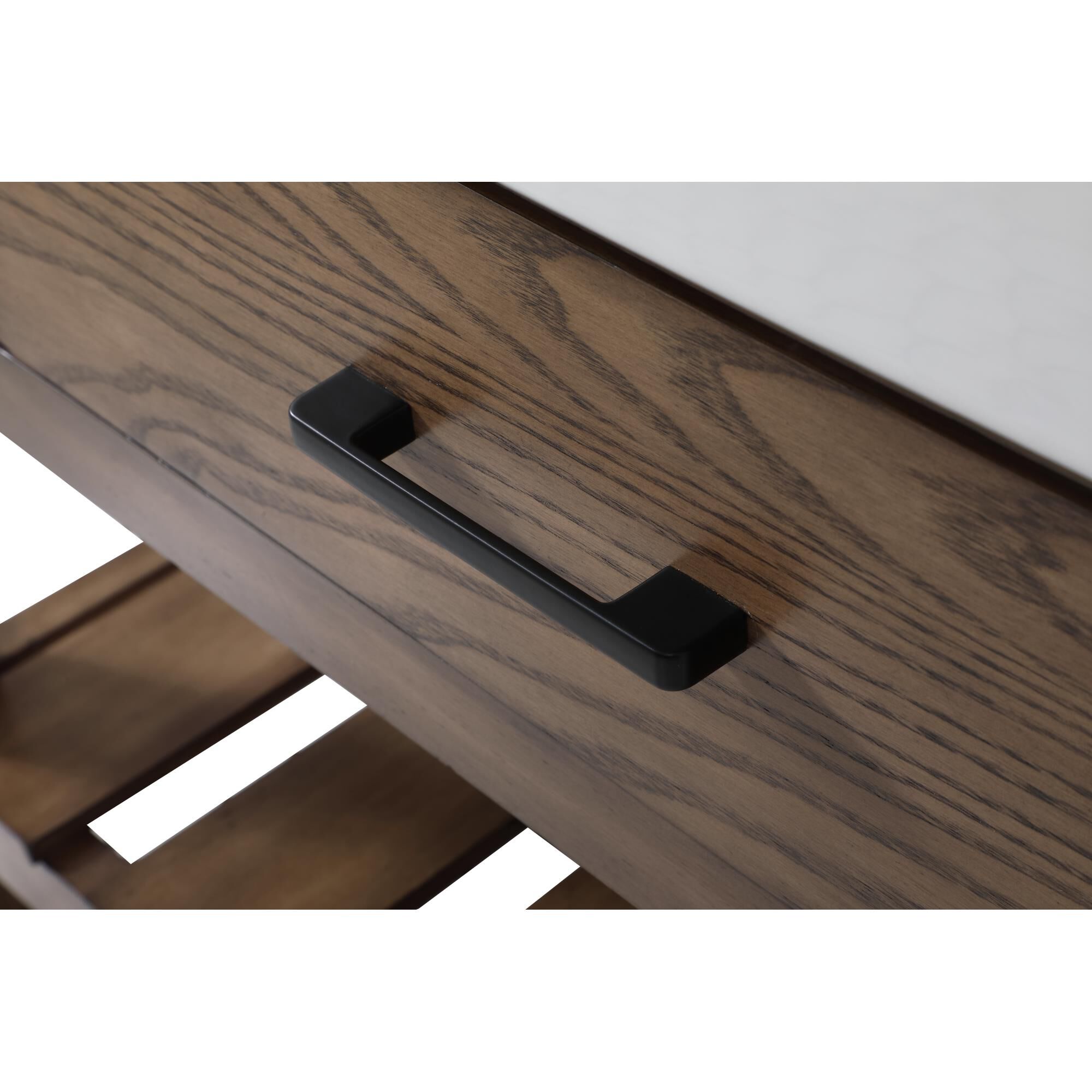 Shown in Driftwood finish and Without Backsplash accent