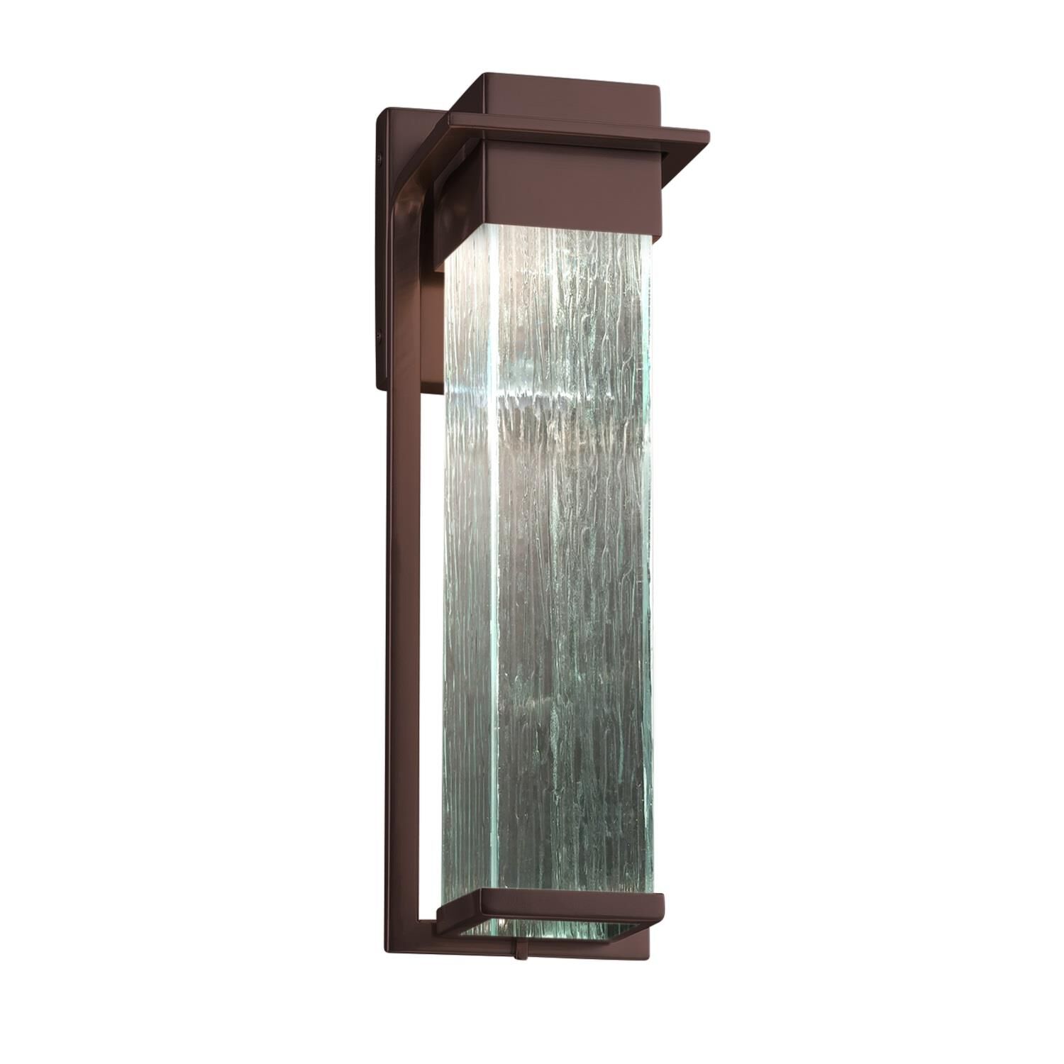 Shown in Dark Bronze finish and Artisan glass and Rain shade