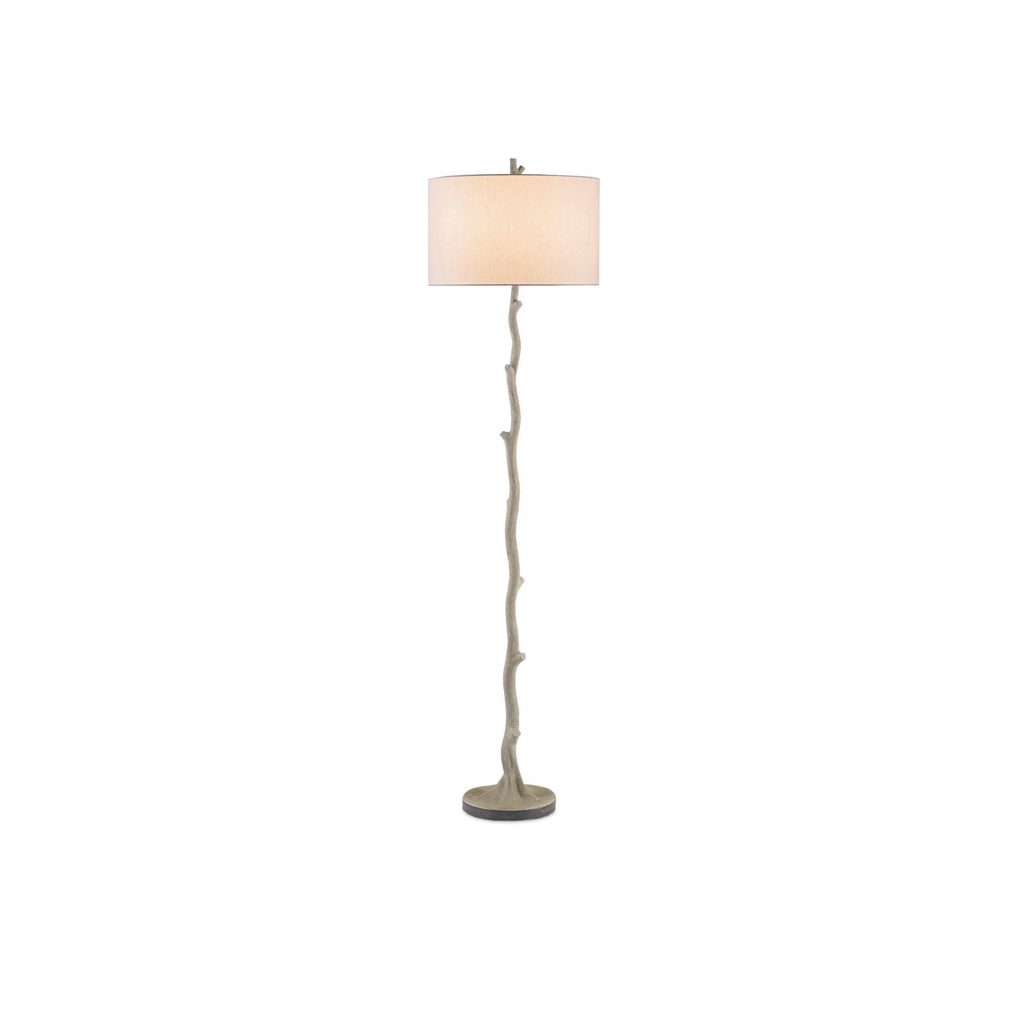 Shown in Polished-Aged Steel finish and Off White Linen shade