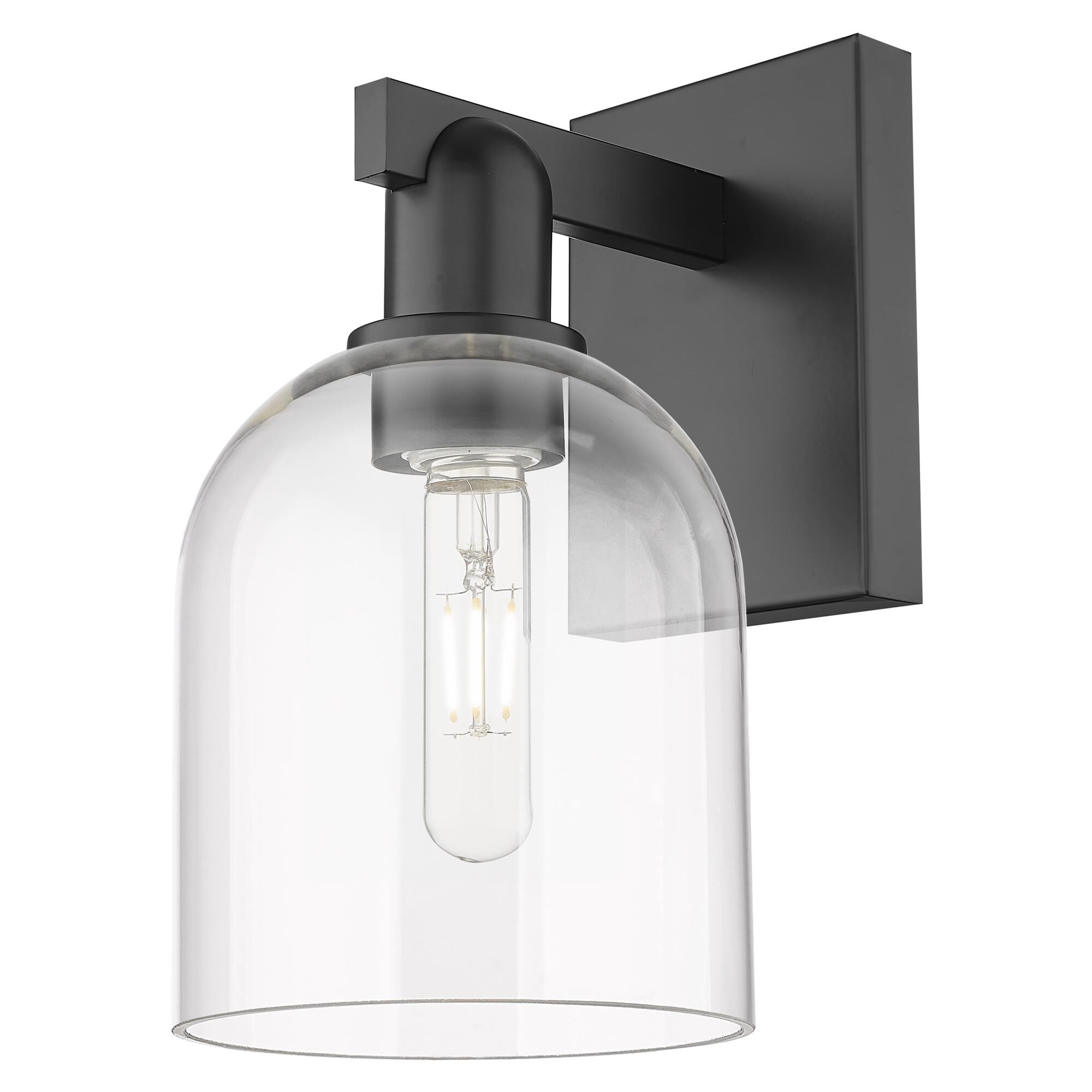Shown in Matte Black finish and Clear glass