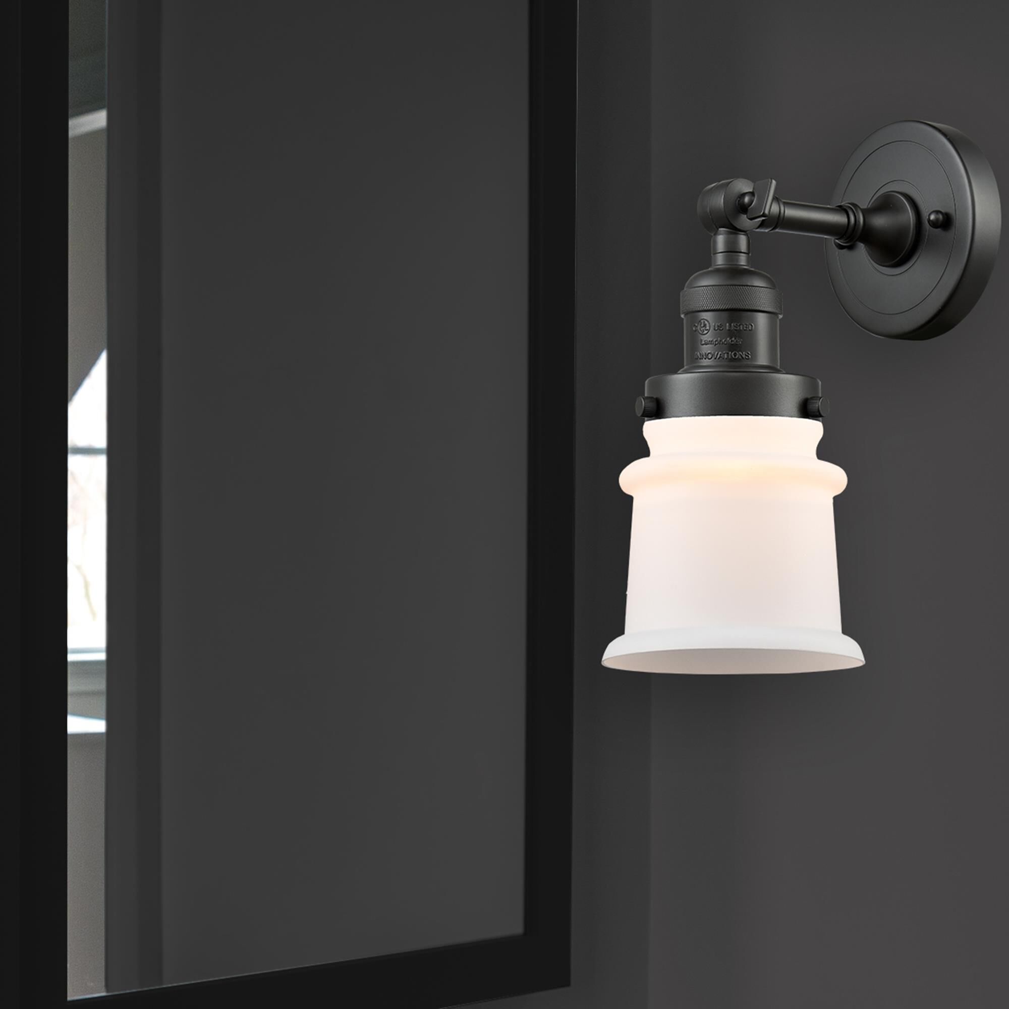 Shown in Oil Rubbed Bronze finish and Matte White Cased glass
