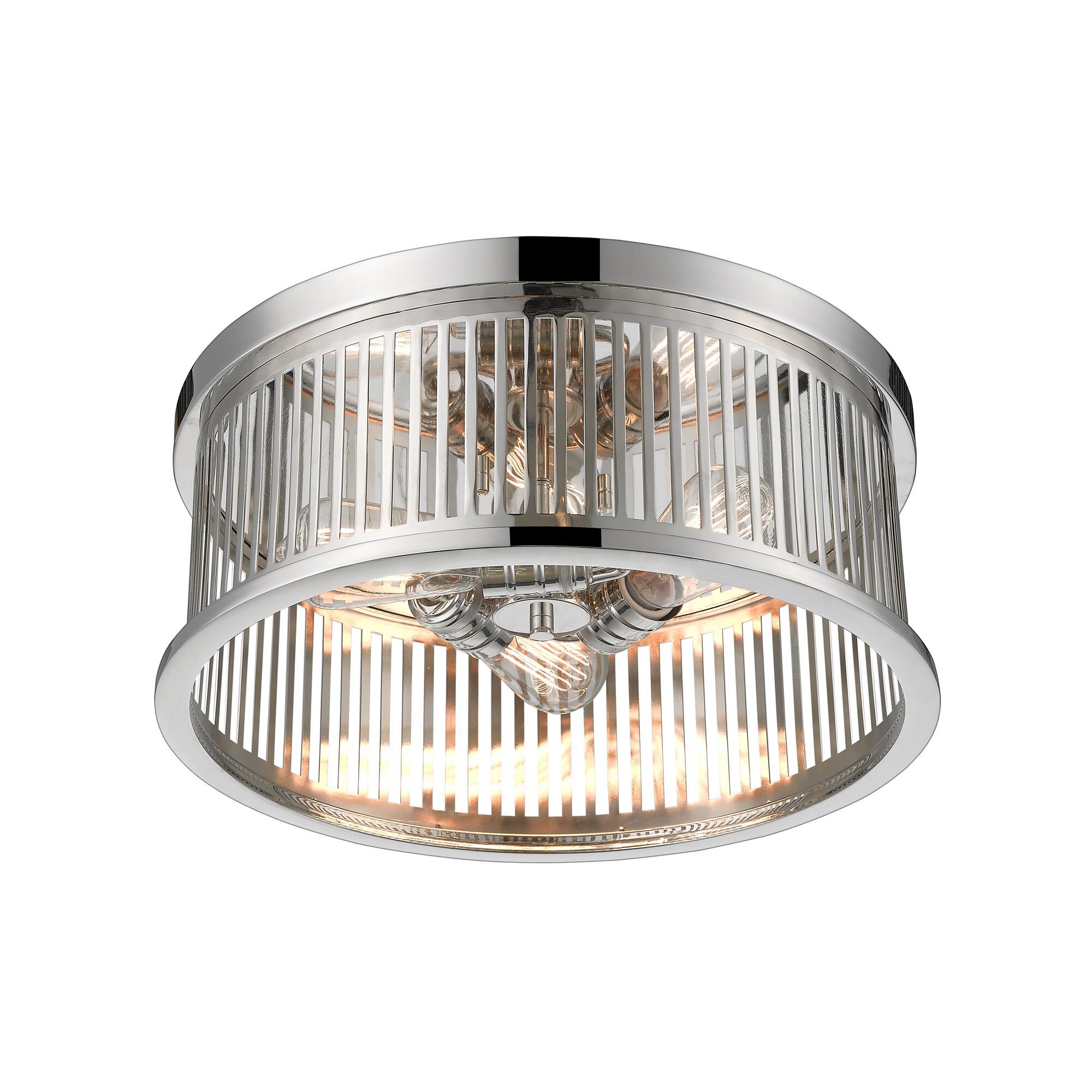 Shown in Polished Nickel finish and Steel glass and Steel shade