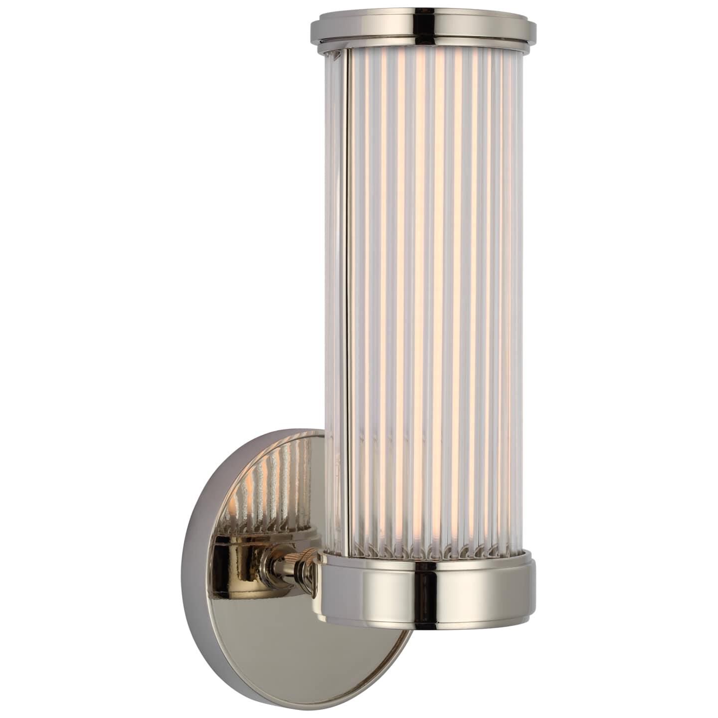 Shown in Polished Nickel finish and Clear Rods glass