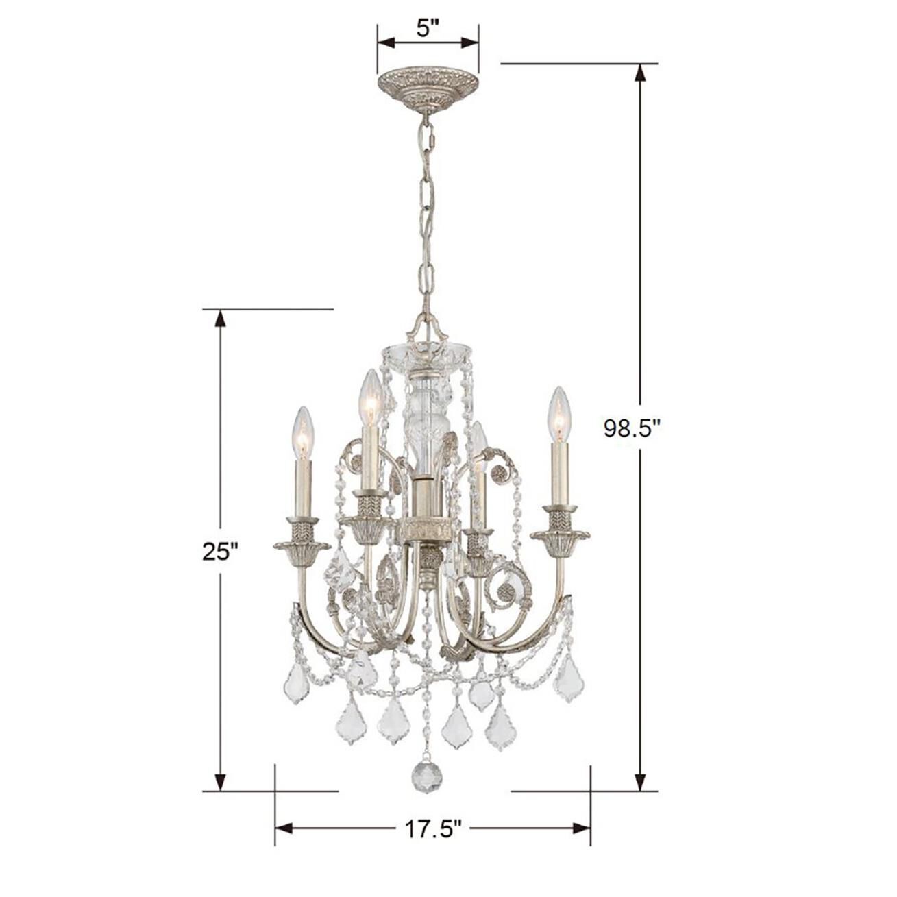 Shown in Olde Silver finish and Hand Cut Crystal crystal