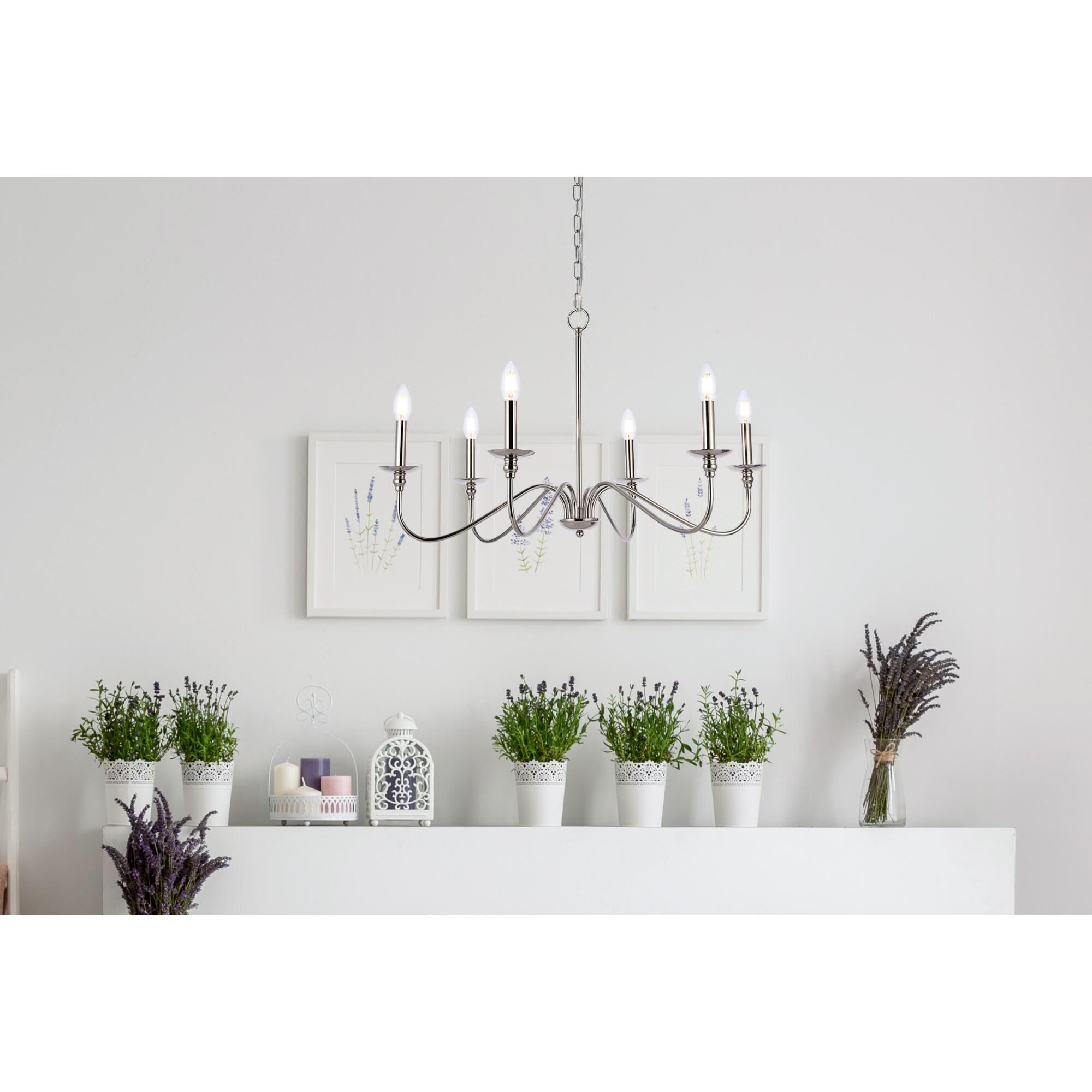 Rohan 30 Inch 6 Light Chandelier by Elegant Lighting