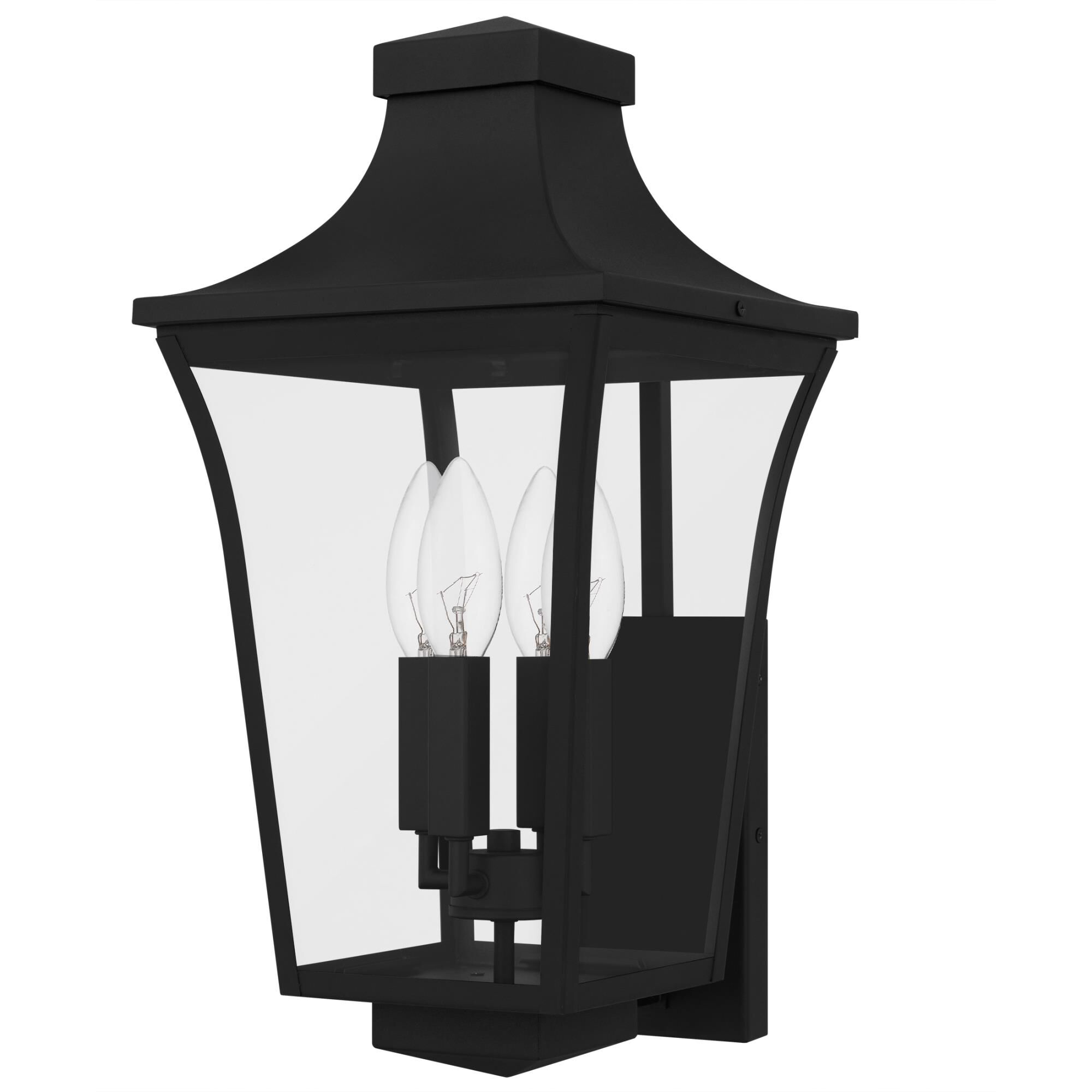 Shown in Earth Black finish and Clear Glass shade