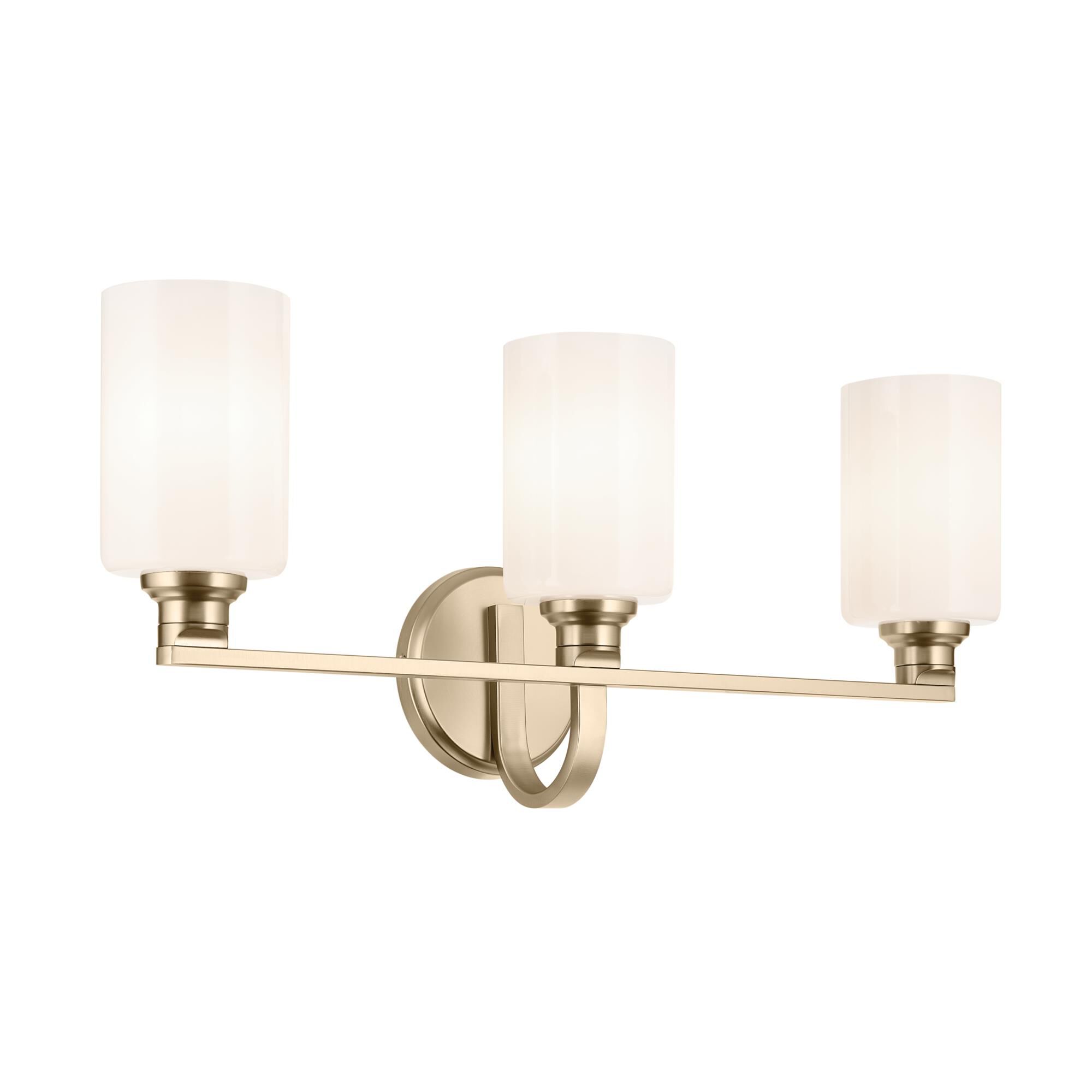 Shown in Champagne Bronze finish and Opal glass