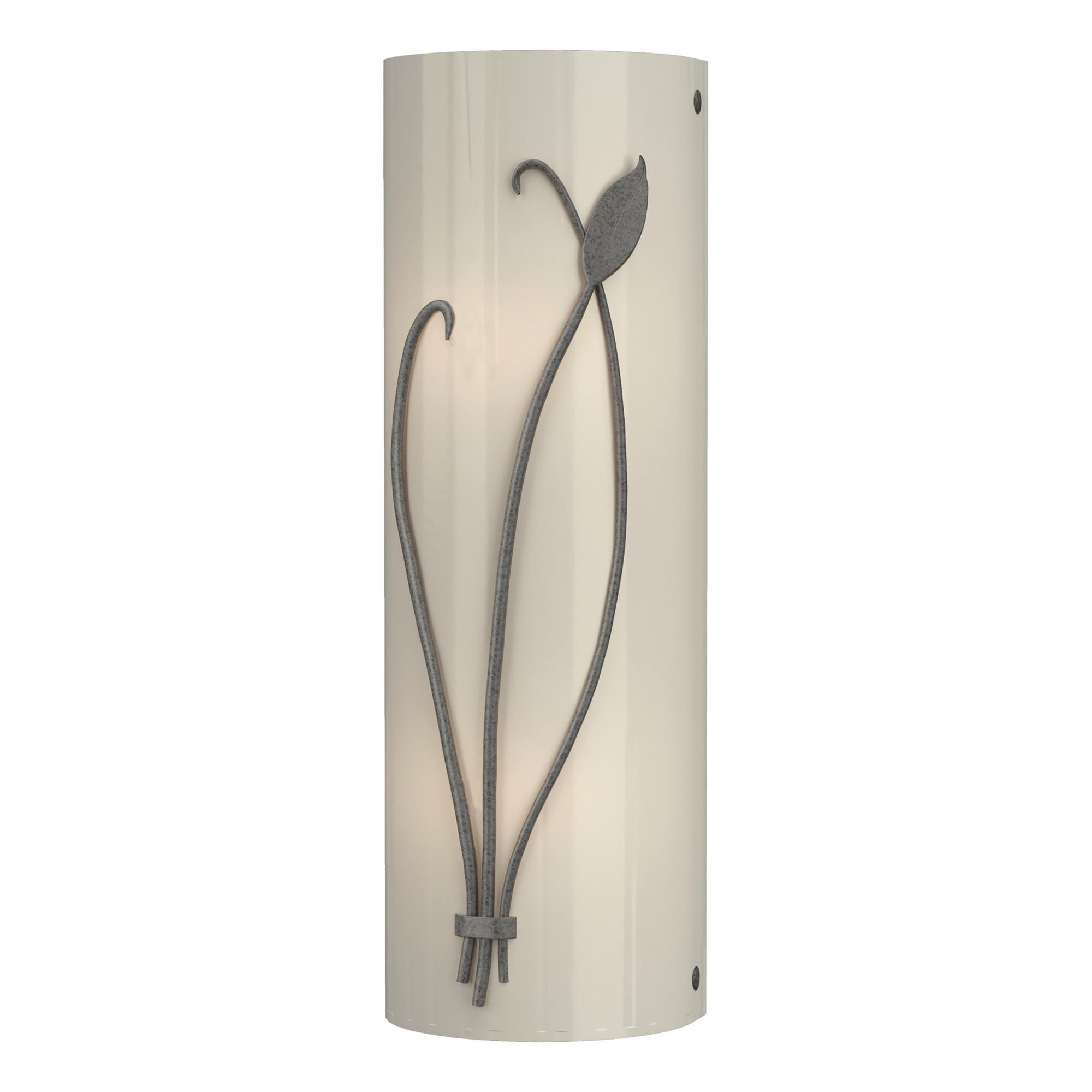 Shown in Natural Iron finish and Ivory Art  glass and Left Orientation accent