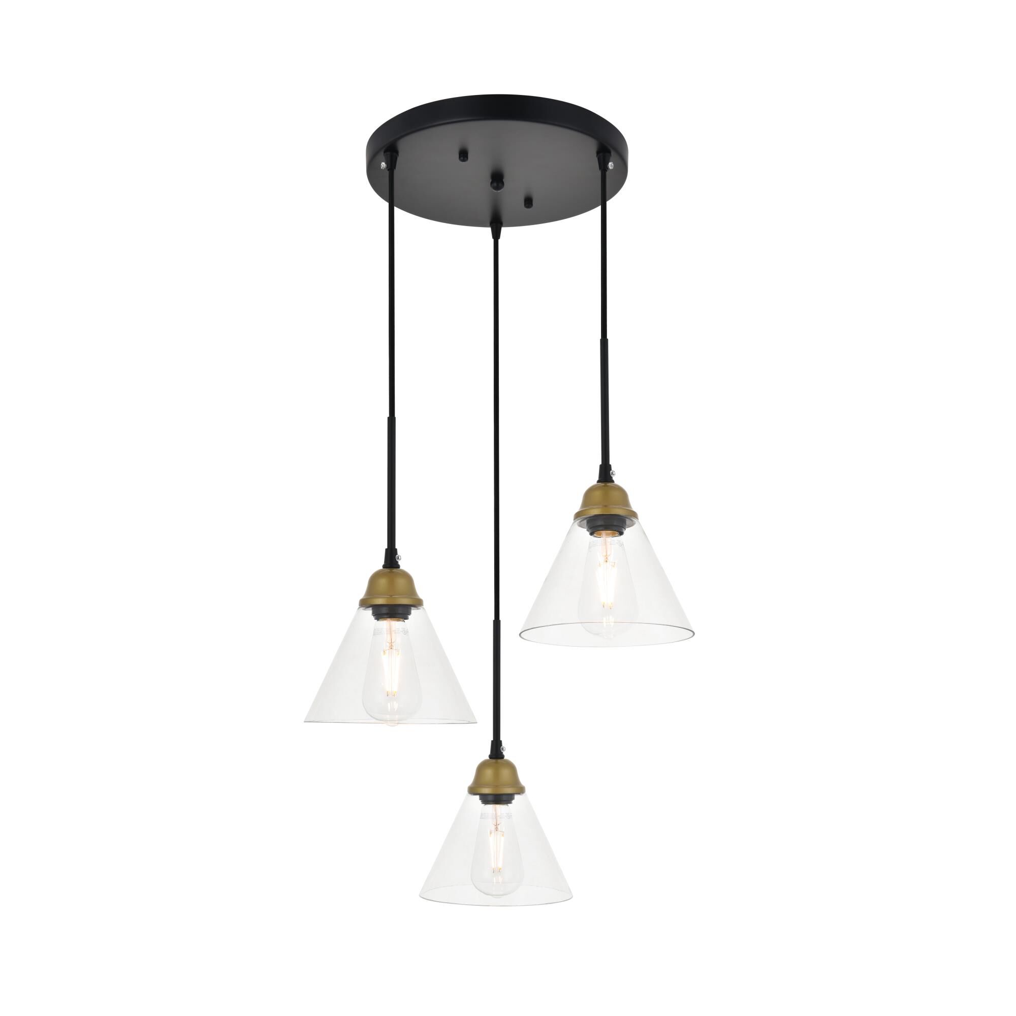 Histoire 17 Inch 3 Light Multi Light Pendant by Elegant Lighting
