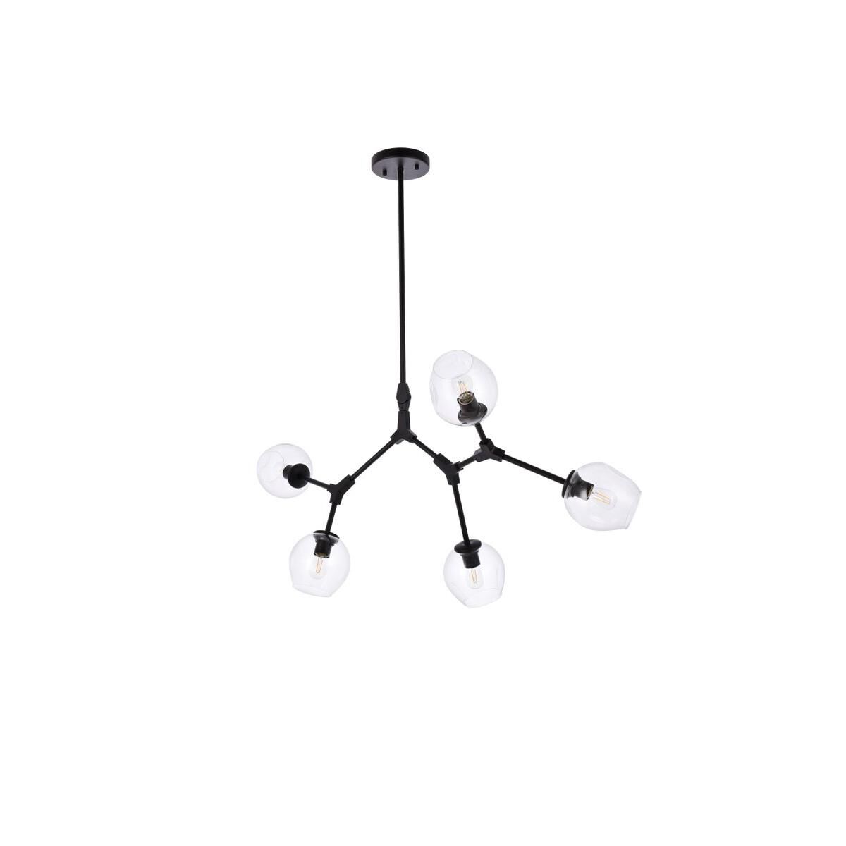 Shown in Black finish and Clear glass