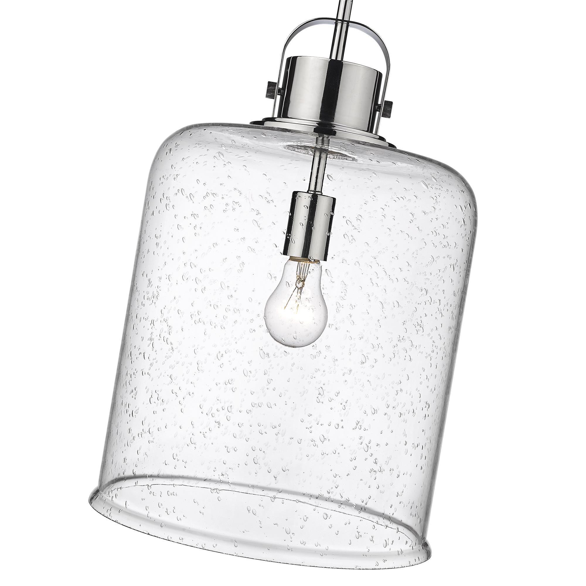 Shown in Chrome finish and Glass shade