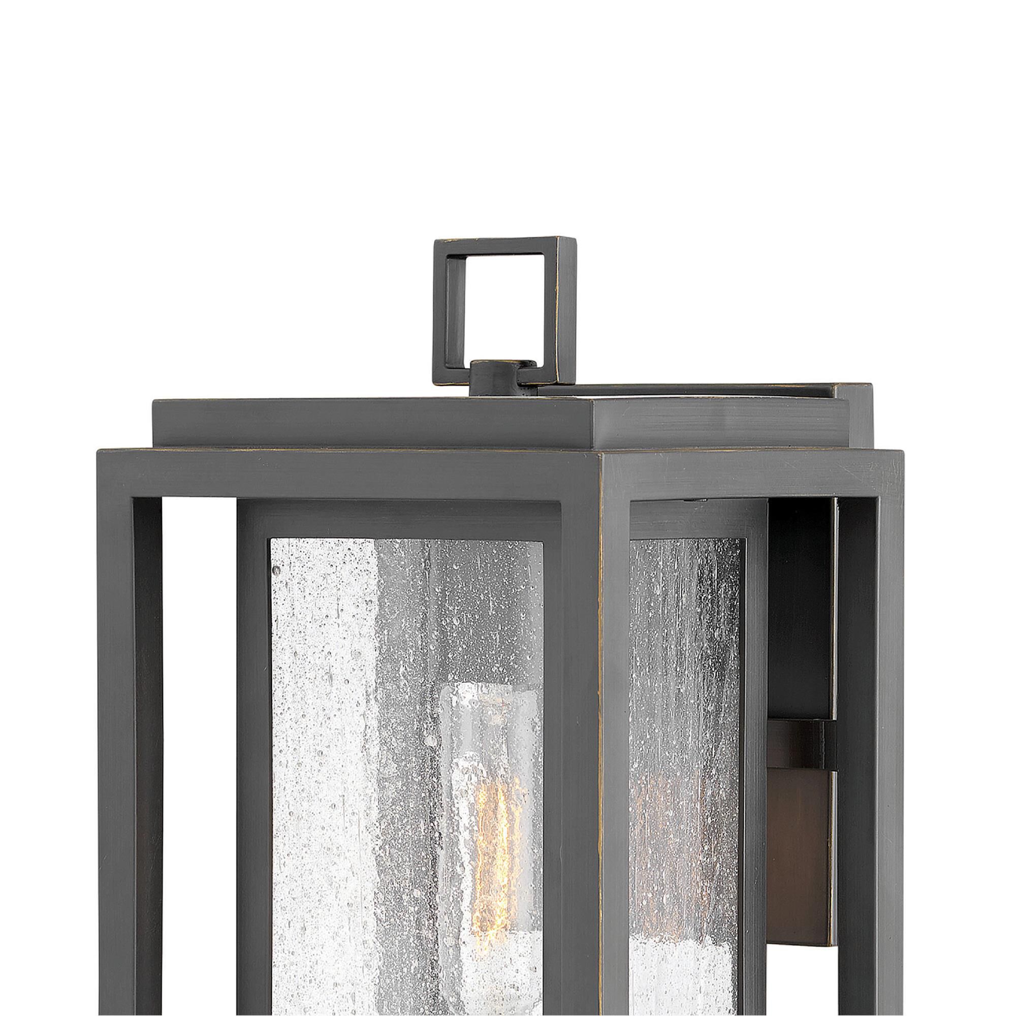 Shown in Oil Rubbed Bronze finish and Clear Seedy glass