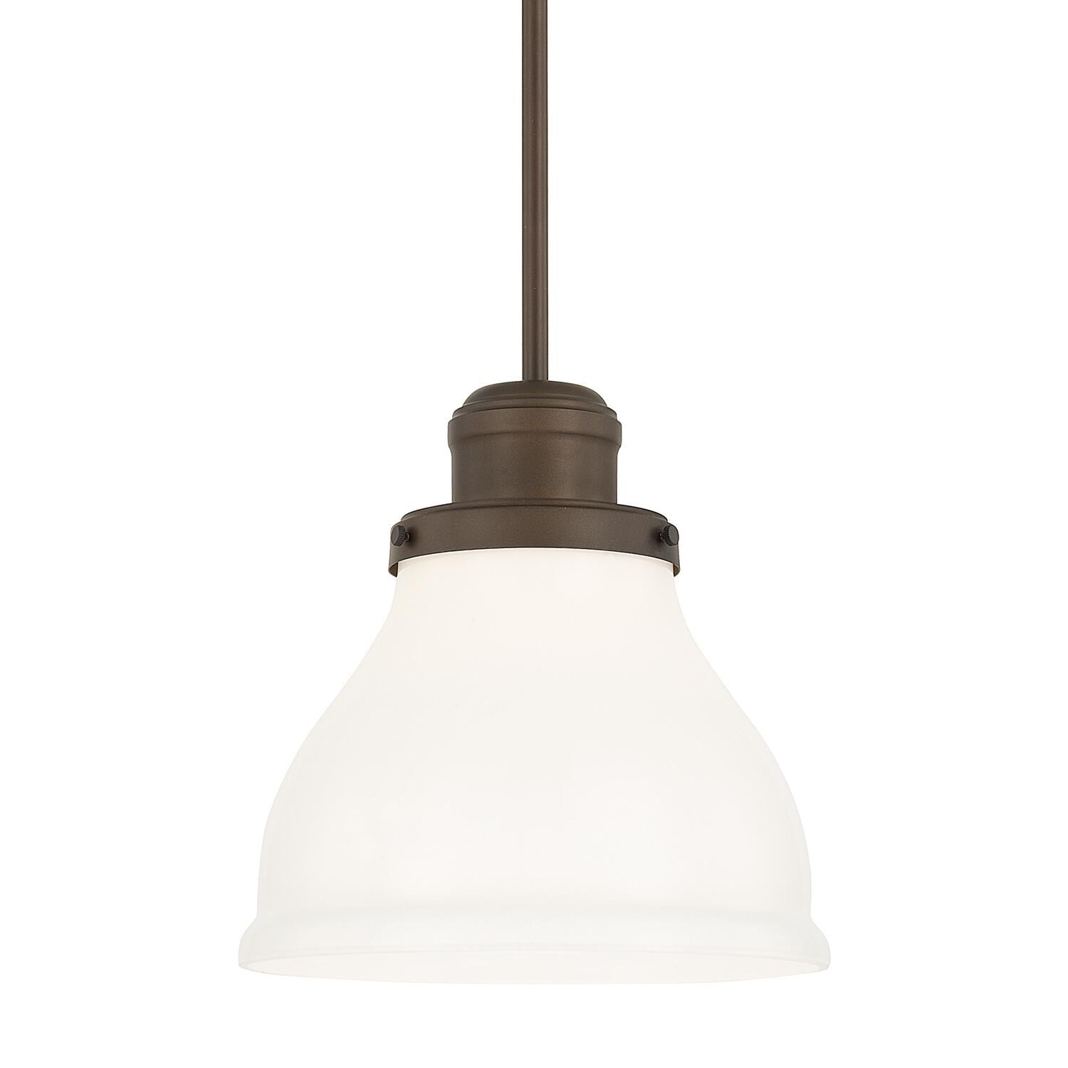 Shown in Burnished Bronze finish and Milk glass 