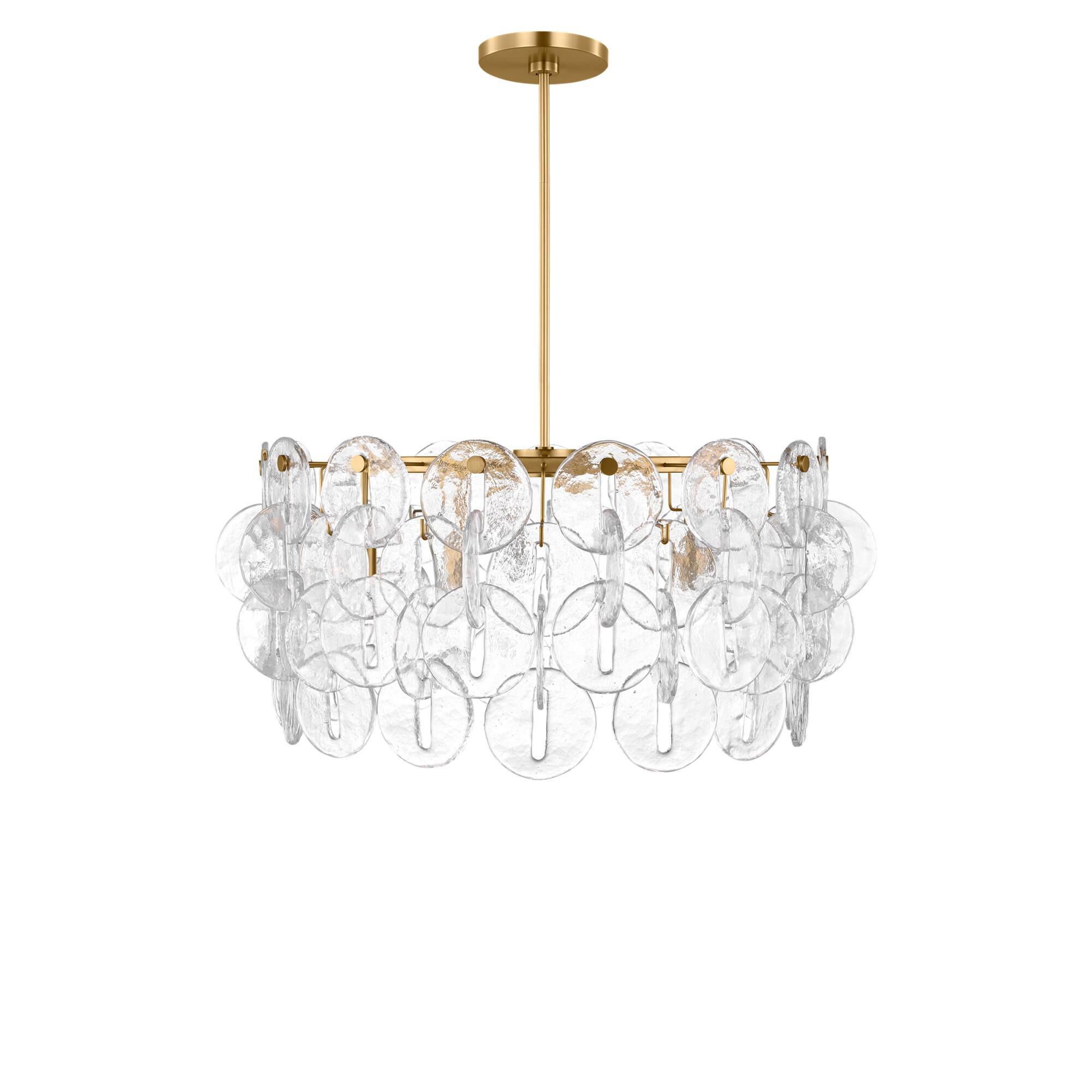 Shown in Burnished Brass finish and Clear glass