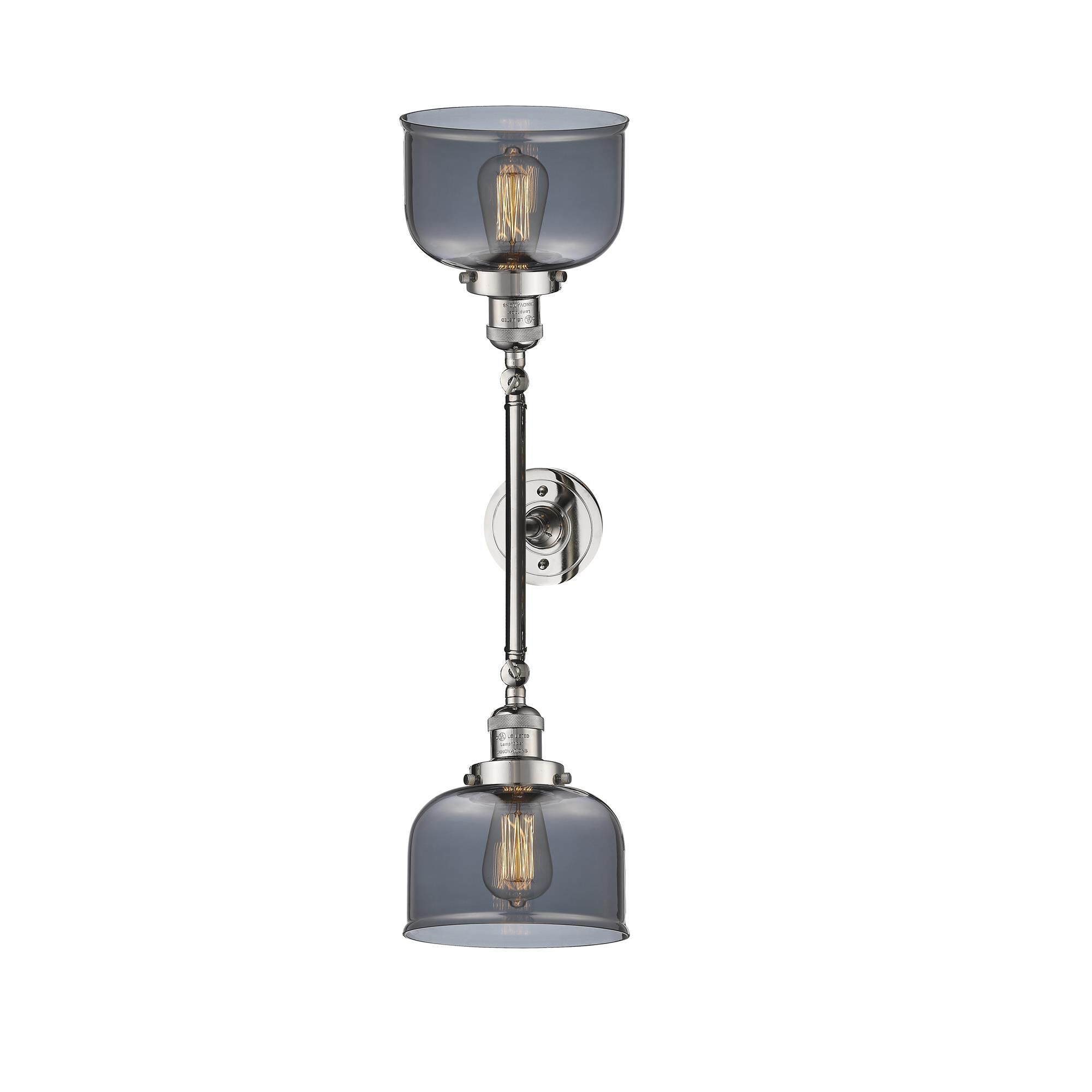 Shown in Polished Nickel finish and Plated Smoked glass