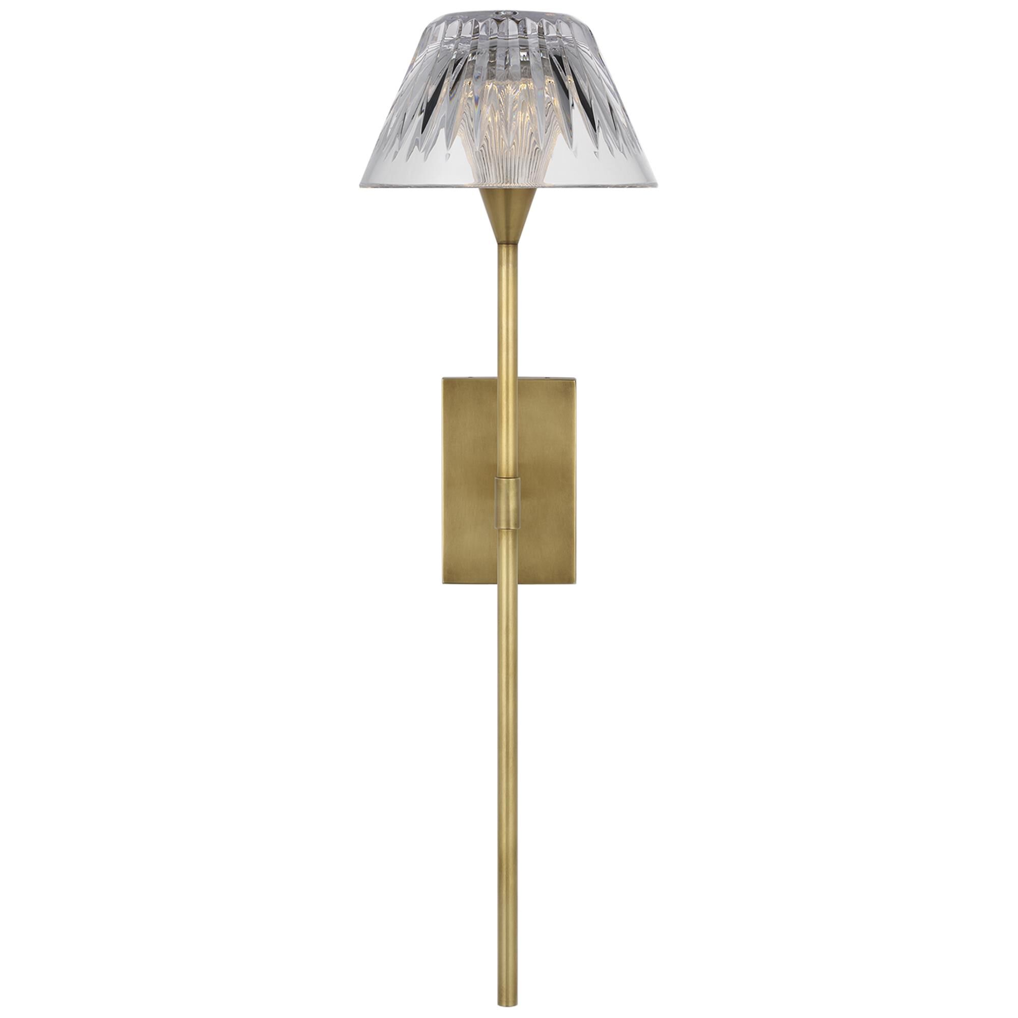 Shown in Natural Brass finish and Clear crystal