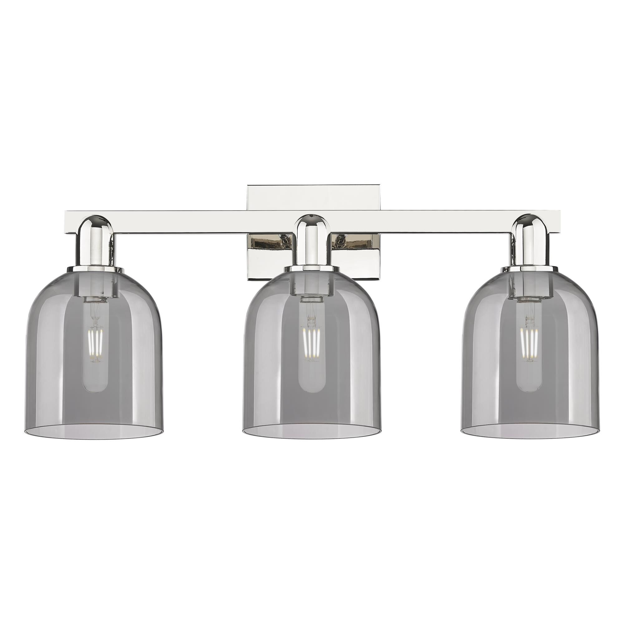 Shown in Polished Nickel finish and Light Smoke glass