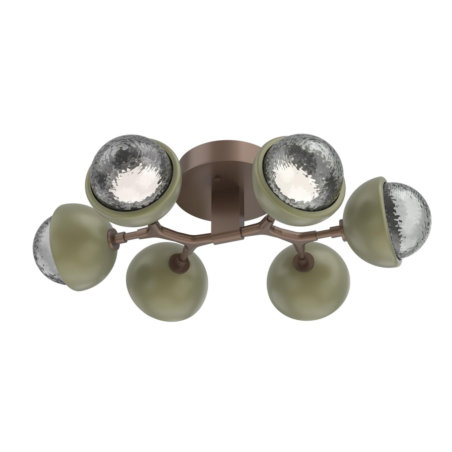 Shown in Burnished Bronze finish and Smoke glass and Sage Green accent
