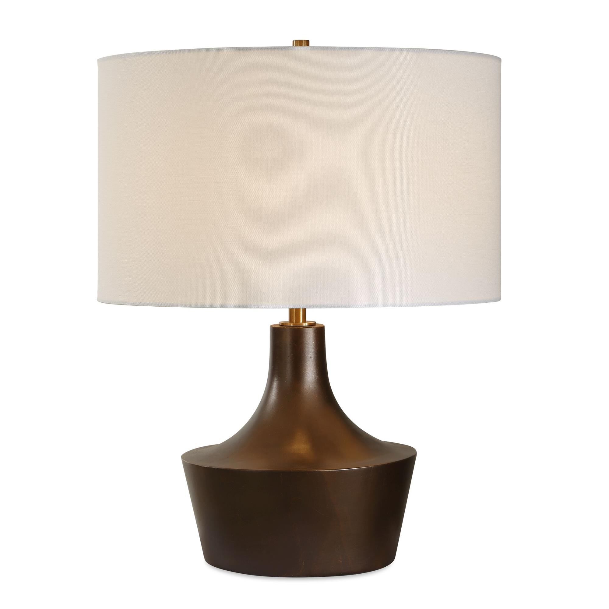 Shown in Bronze, Brown finish and Round Drum Hardback shade
