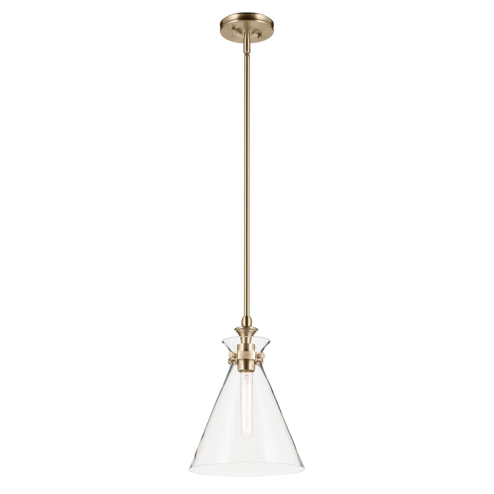 Shown in Champagne Bronze finish and Clear glass