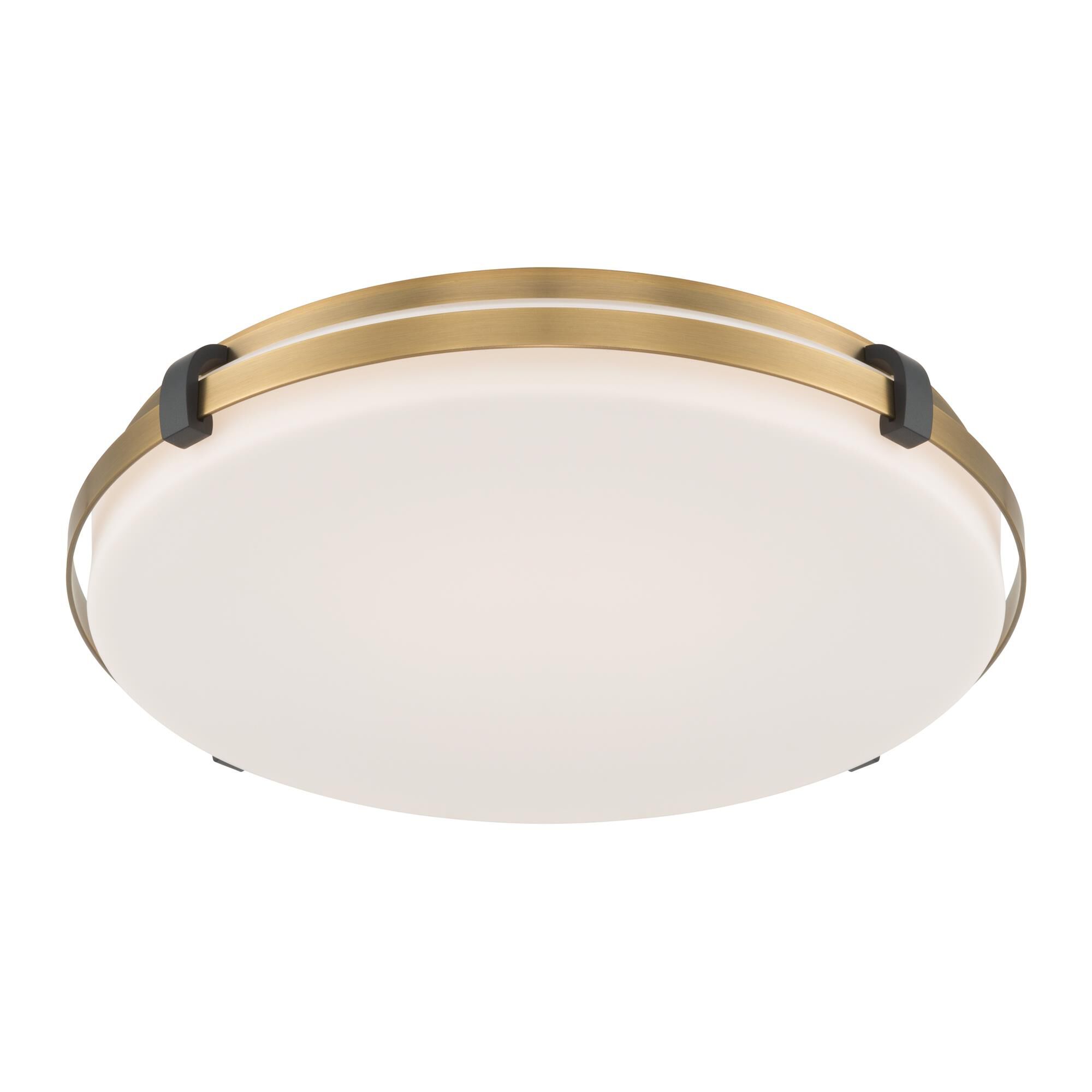 Shown in Legacy Brass and Dark Matte Black finish and Etched White glass