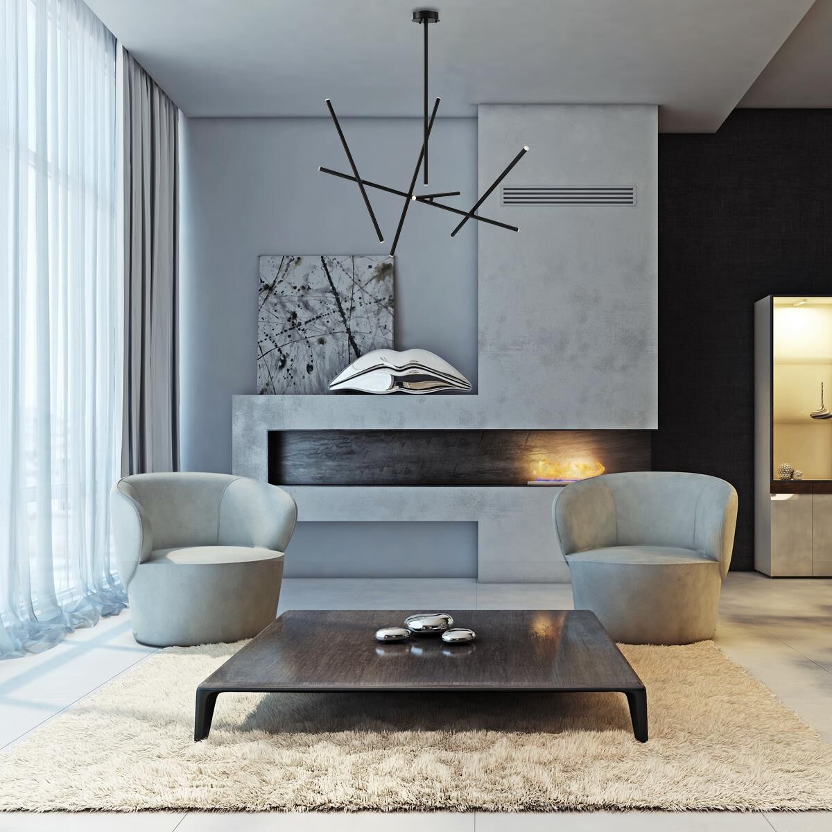 Shown in Black finish and Acrylic shade and Acrylic accent