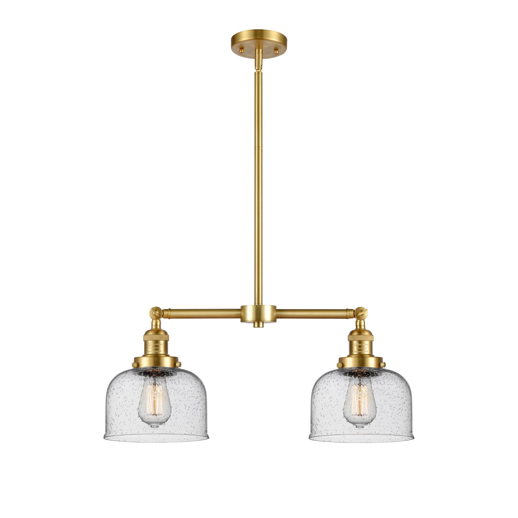 Shown in Satin Gold finish and Seeded glass