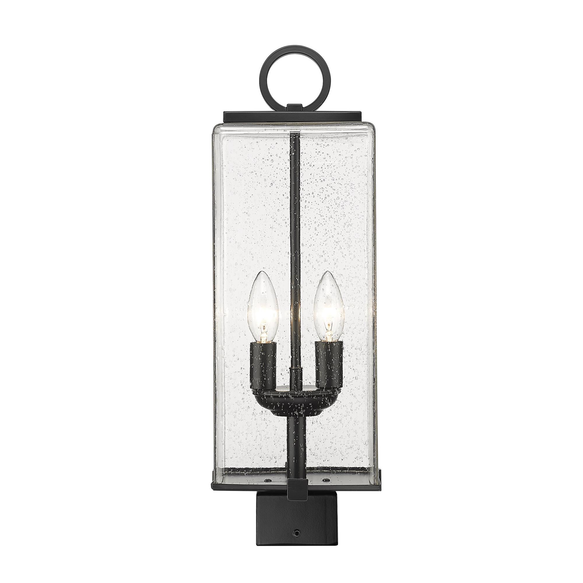 Shown in Black finish and Glass shade