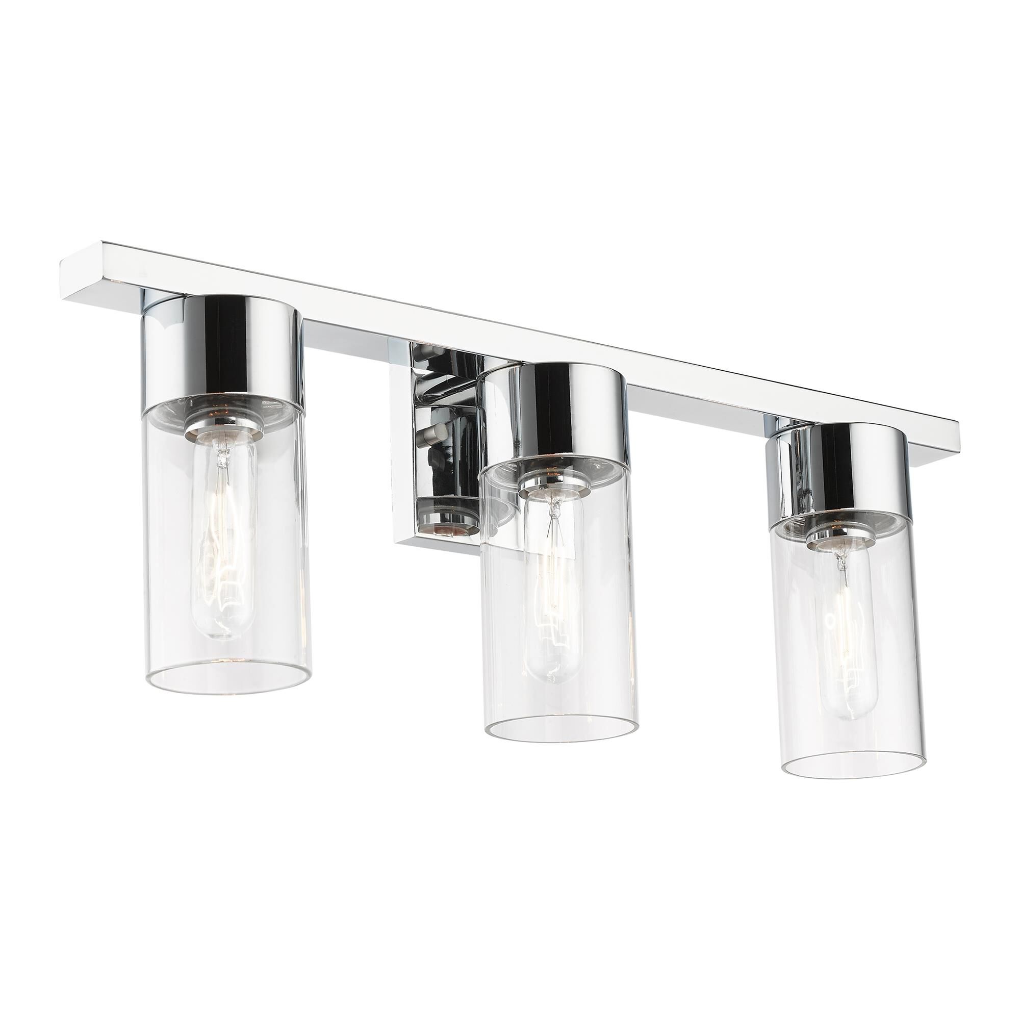 Shown in Polished Chrome finish and Clear glass