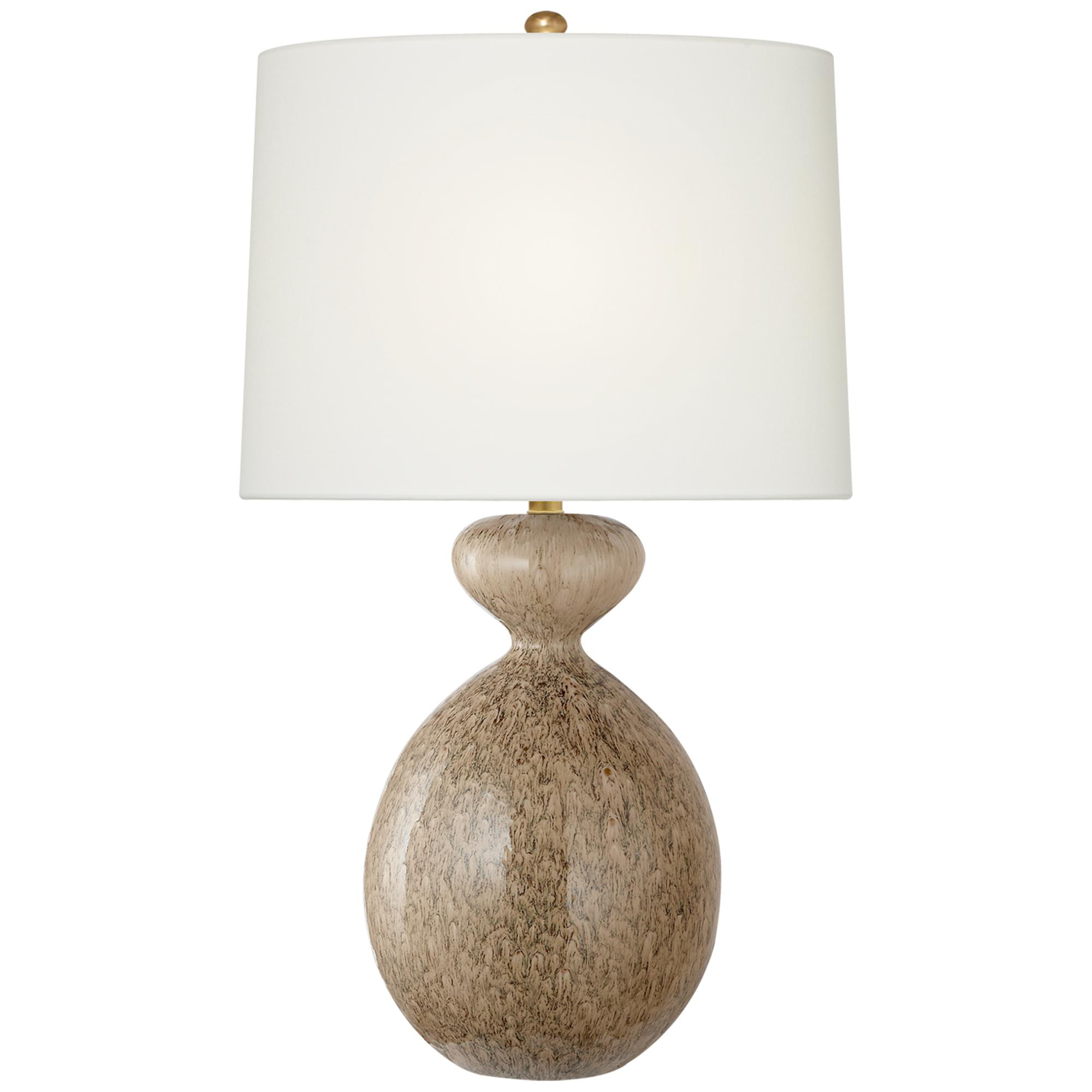 Shown in Marbleized Sienna finish and Linen shade
