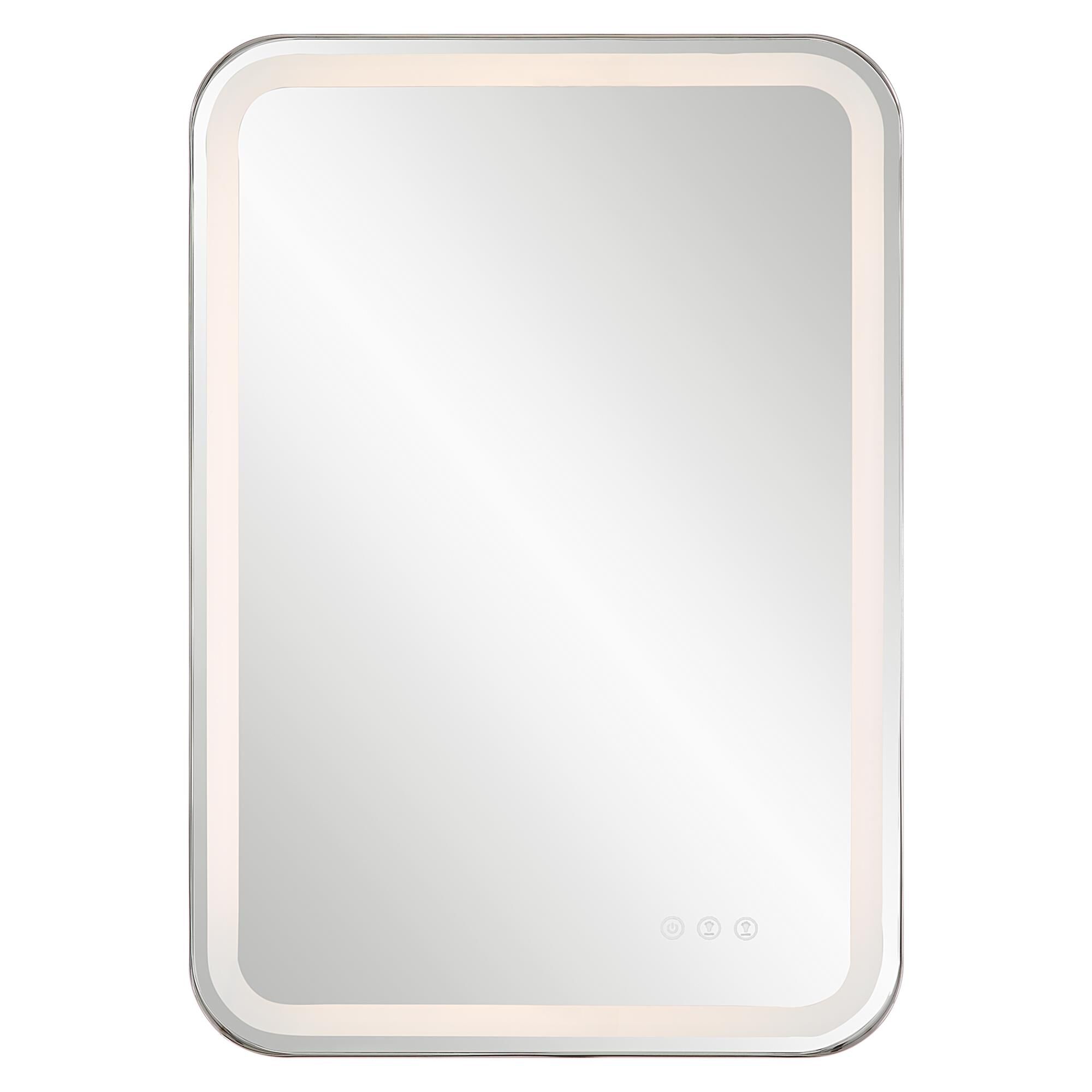 Shown in Versatile In Design, This Vanity Mirror Has Integrated Led Lighting That Illuminates Through The Fro finish